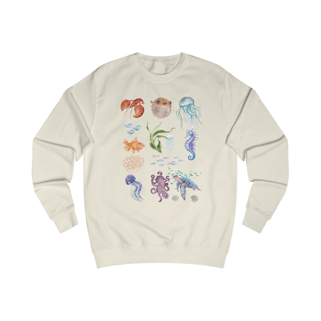 Ocean-Inspired Unisex Sweatshirt, Sea Life Apparel, Nautical Fashion, Beach Vibes, Marine Creature Gifts, Summer Casual Wear