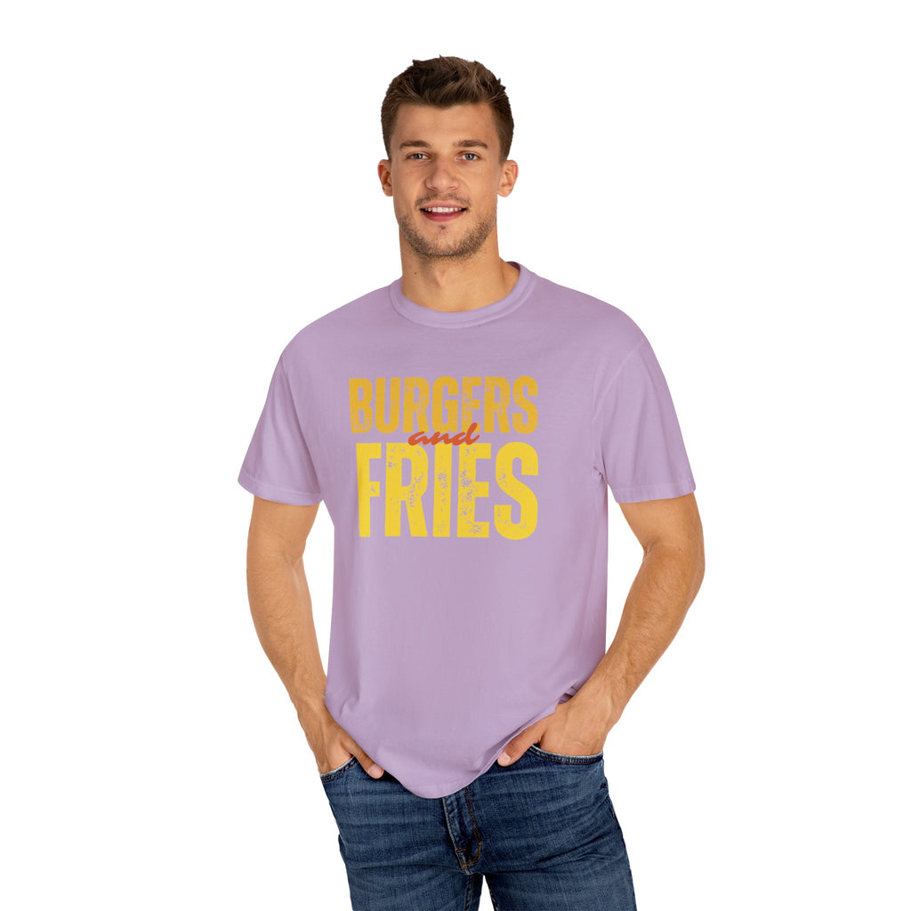 Burgers & Fries T-Shirt, Casual Foodie Tee, Unisex Summer Shirt, Gift for Food Lovers, Fast Food Apparel
