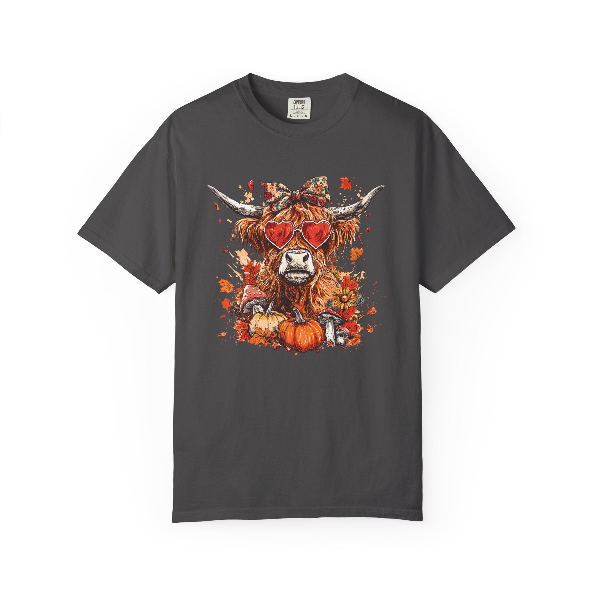 Autumn Highland Cow T-Shirt, Cute Fall Shirt, Unisex Graphic Tee, Harvest Gift, Cozy Sweatshirt Alternative
