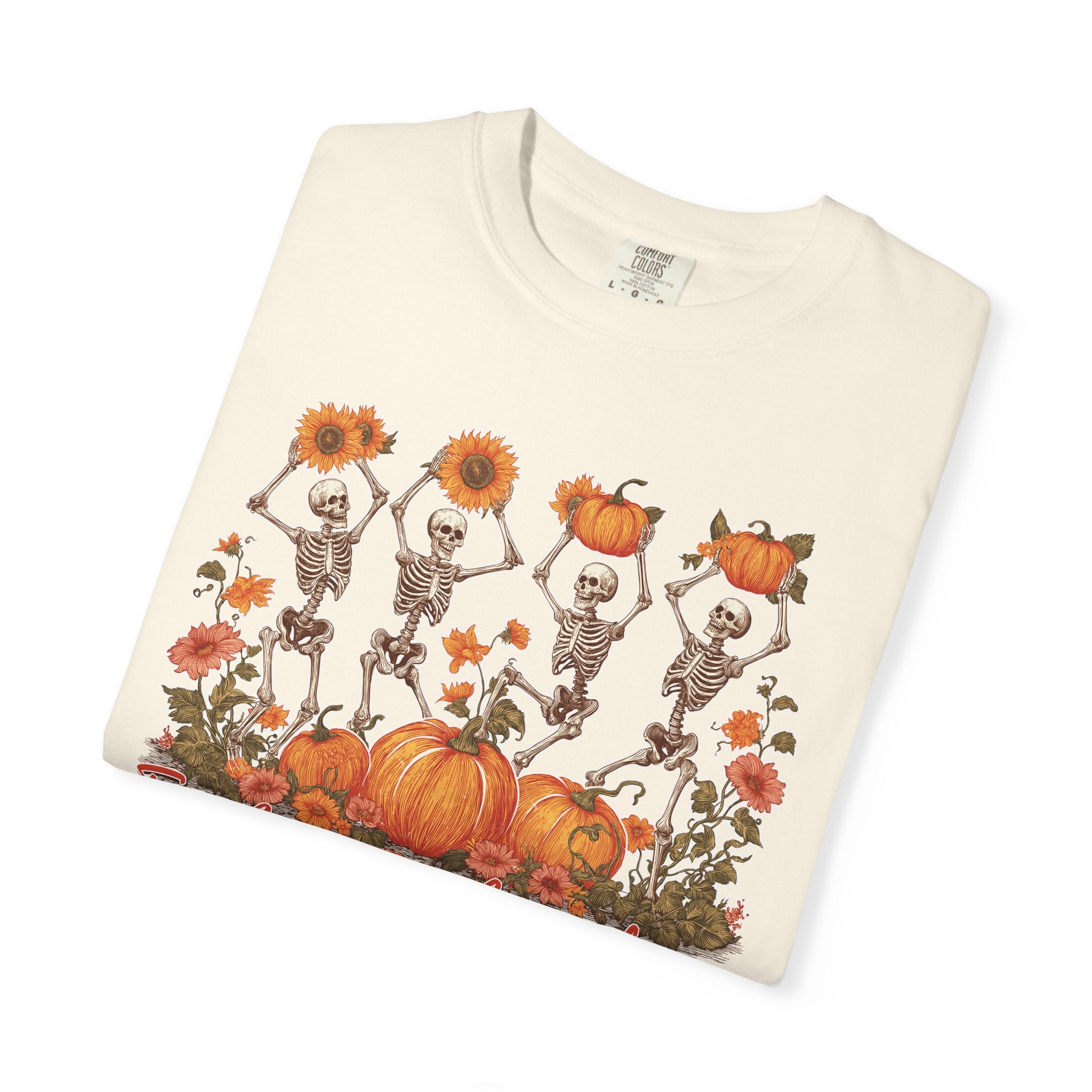 Fall Vibes Skeleton Pumpkin Comfort Colors Garment-dyed 100% cotton T-Shirt