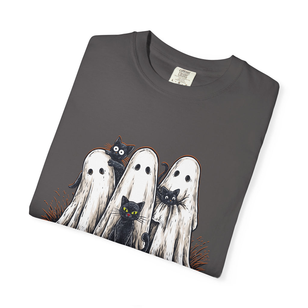 Cute Ghostly Friends T-Shirt - Vintage Style Graphic Halloween Tee
