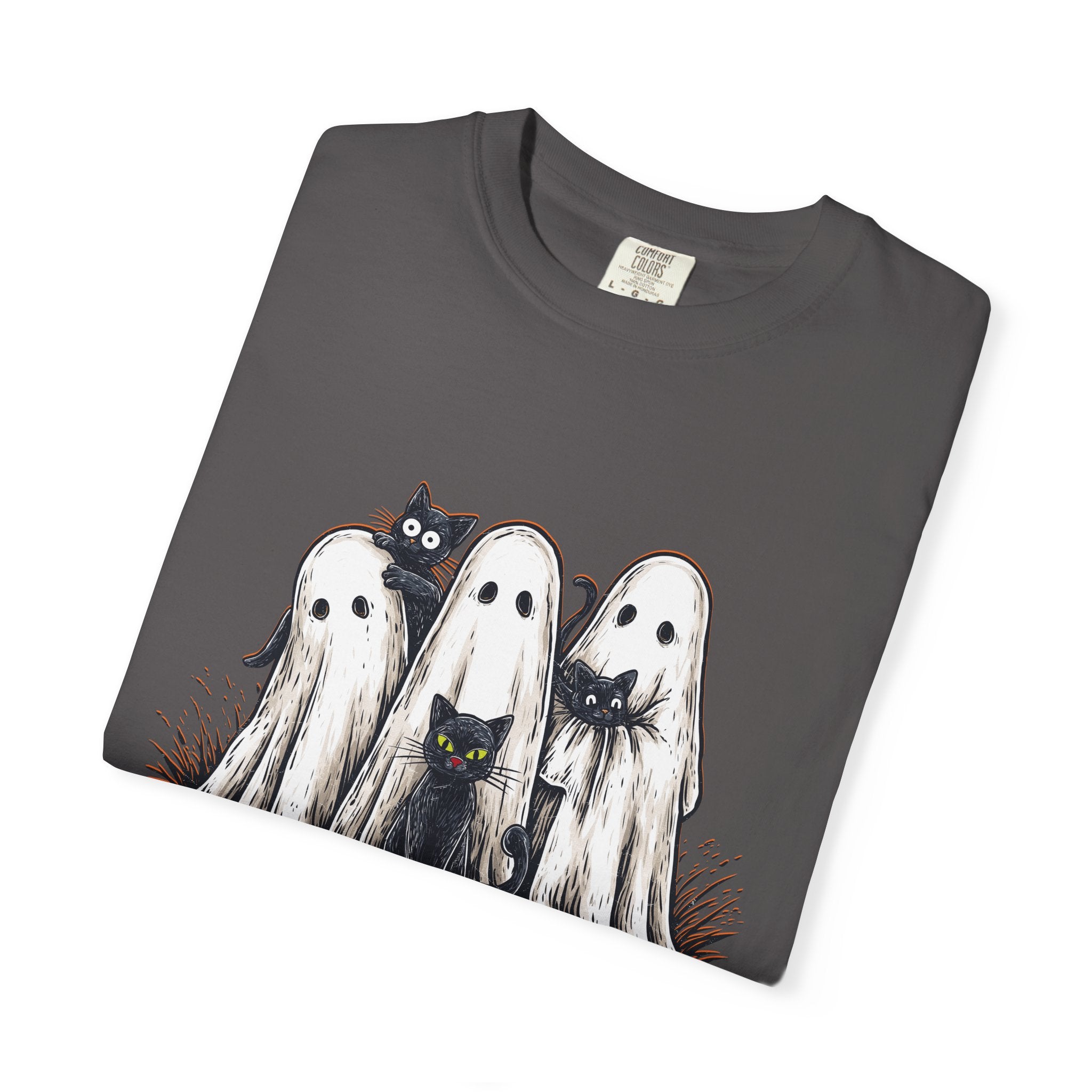 Cute Ghostly Friends T-Shirt - Vintage Style Graphic Halloween Tee