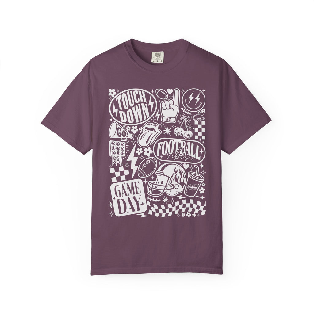 Football Season Tee Touchdown Unique Graphic Garment-Dyed 100% cotton T-Shirt