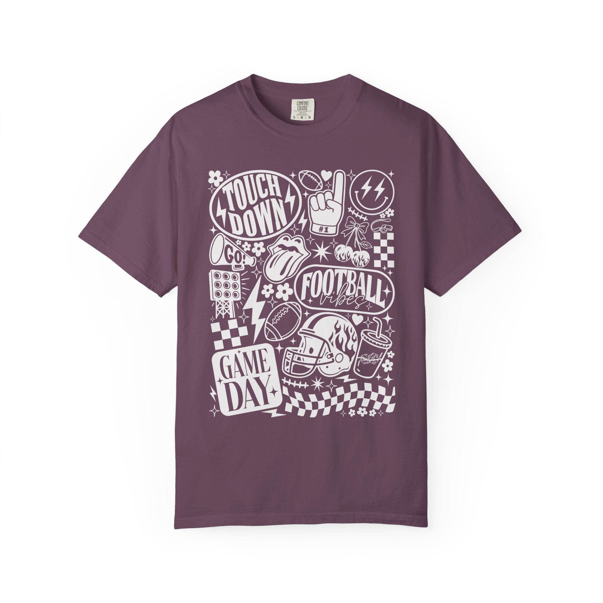 Football Season Tee Touchdown Unique Graphic Garment-Dyed 100% cotton T-Shirt