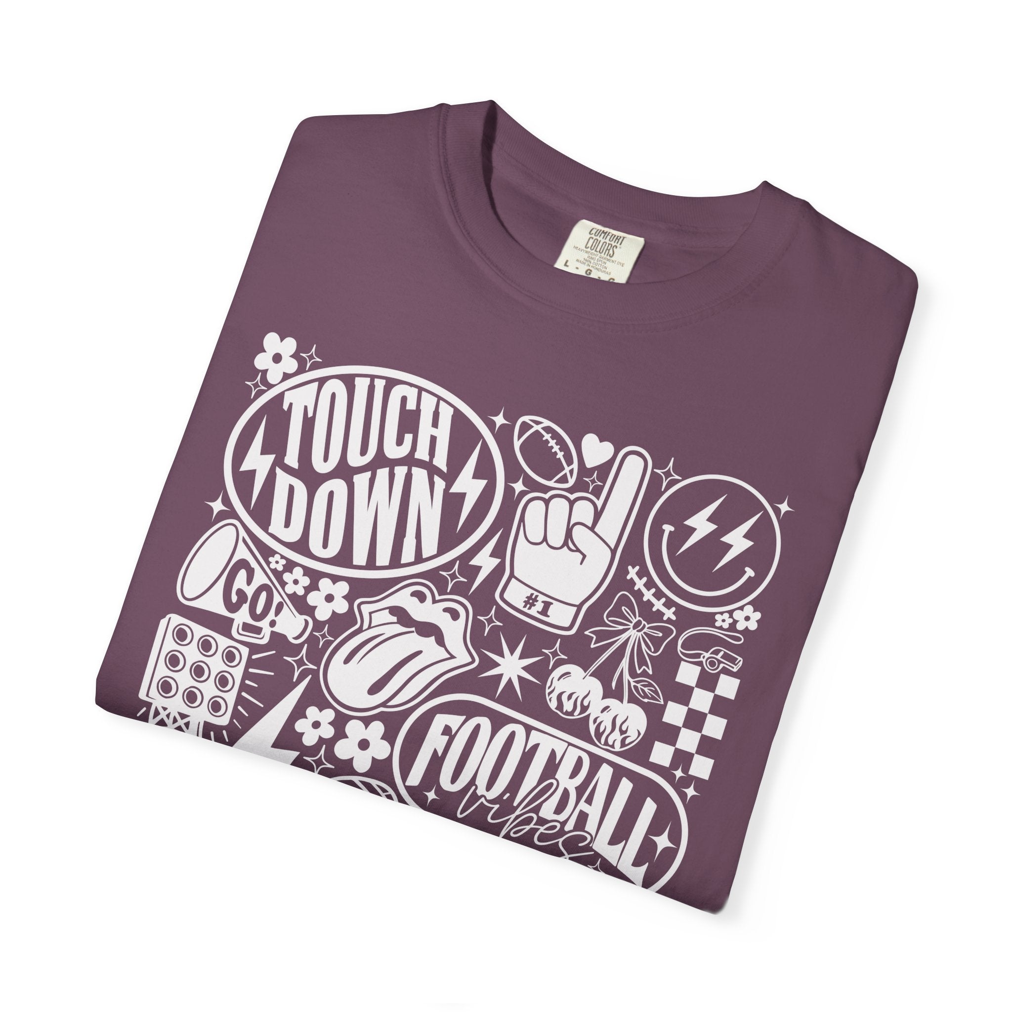 Football Season Tee Touchdown Unique Graphic Garment-Dyed 100% cotton T-Shirt