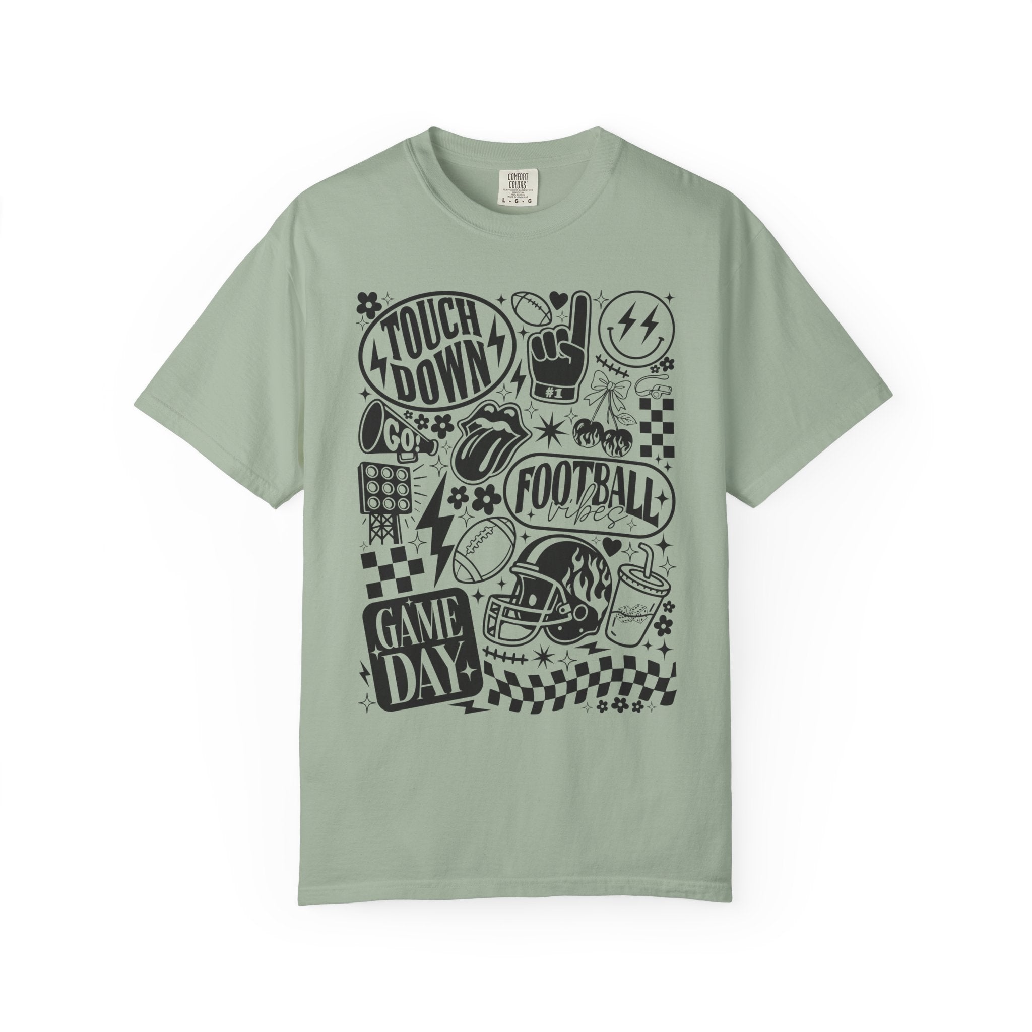 Football Game Day Comfort Colors Unisex Garment-Dyed 100% cotton T-shirtT-shirt, Unisex Sports Tee, Touchdown Apparel, Perfect for Tailgating, Gift for Sports Fans, Casual Wear