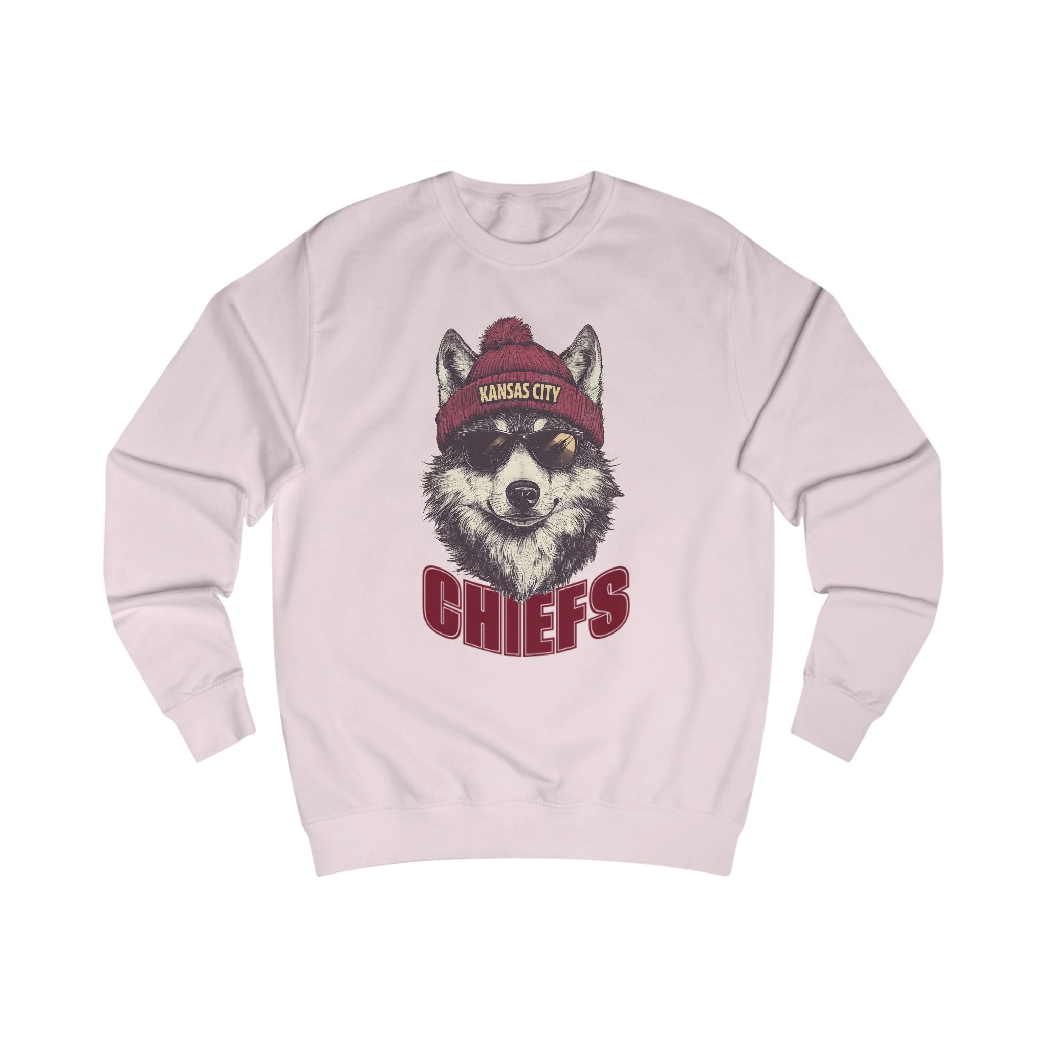 Kansas City Chiefs Wolf Spirit Animal Mascot Unisex Sweatshirt - Cozy Football Graphic Sweatshirt for Animal Lovers, Gift for Spirit Animal Lovers, Football Season Apparel, Casual Wear, Unique Gift