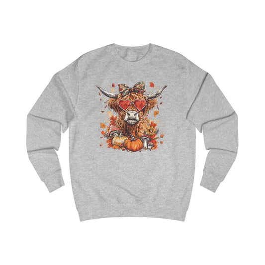 Autumn Vibes Highland Cow Unisex Sweatshirt, Cozy Fall Sweater, Harvest Fashion, Unique Gift, Halloween Apparel, Pumpkin Sweatshirt