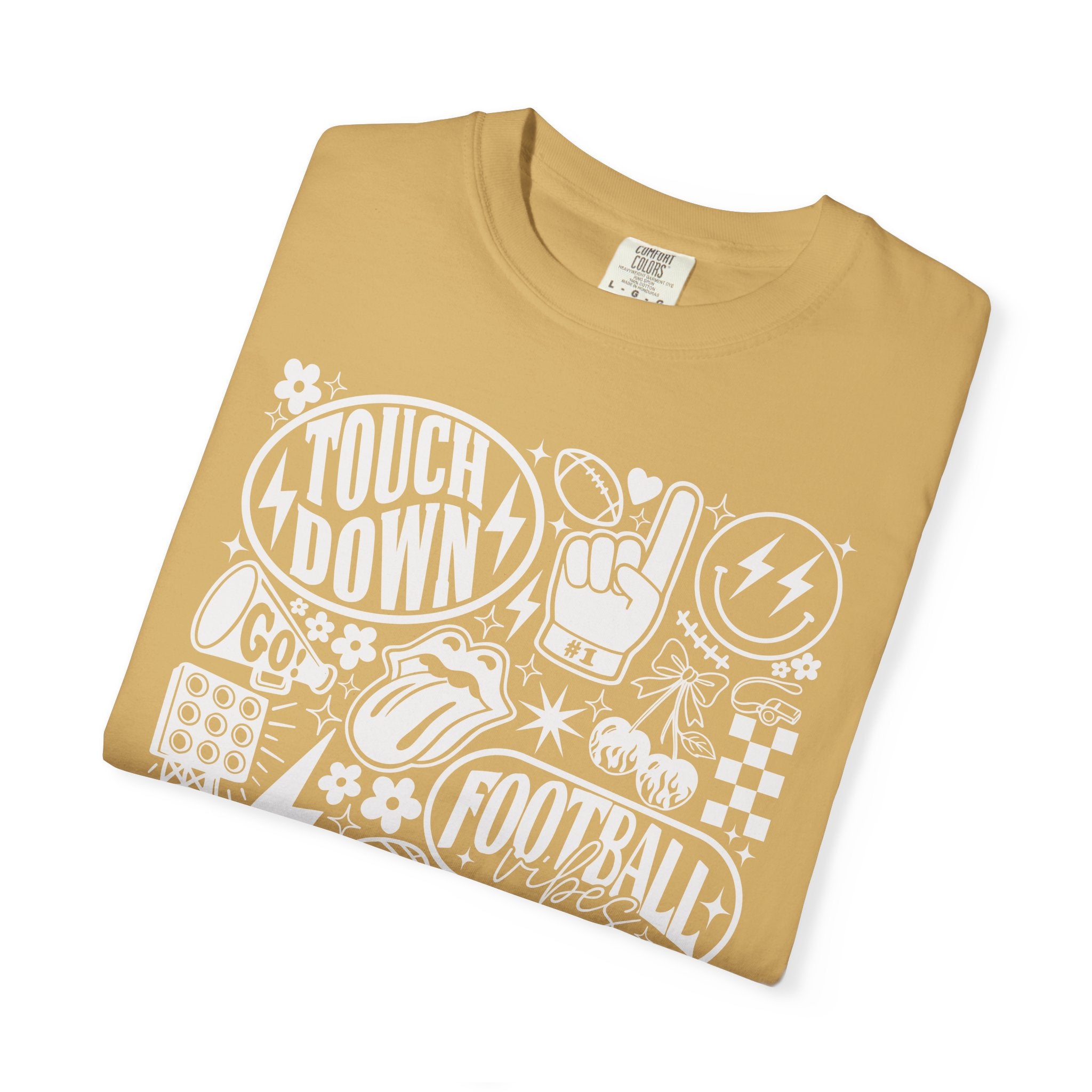 Football Season Tee Touchdown Unique Graphic Garment-Dyed 100% cotton T-Shirt