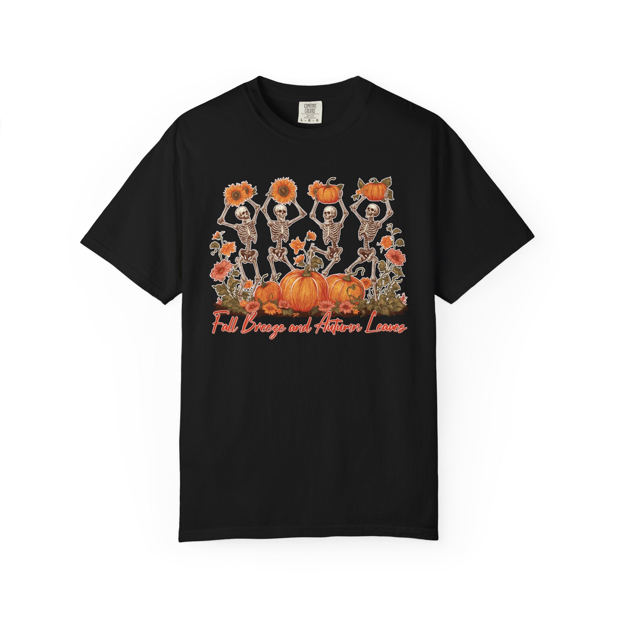 Fall Vibes Skeleton Pumpkin Comfort Colors Garment-dyed 100% cotton T-Shirt