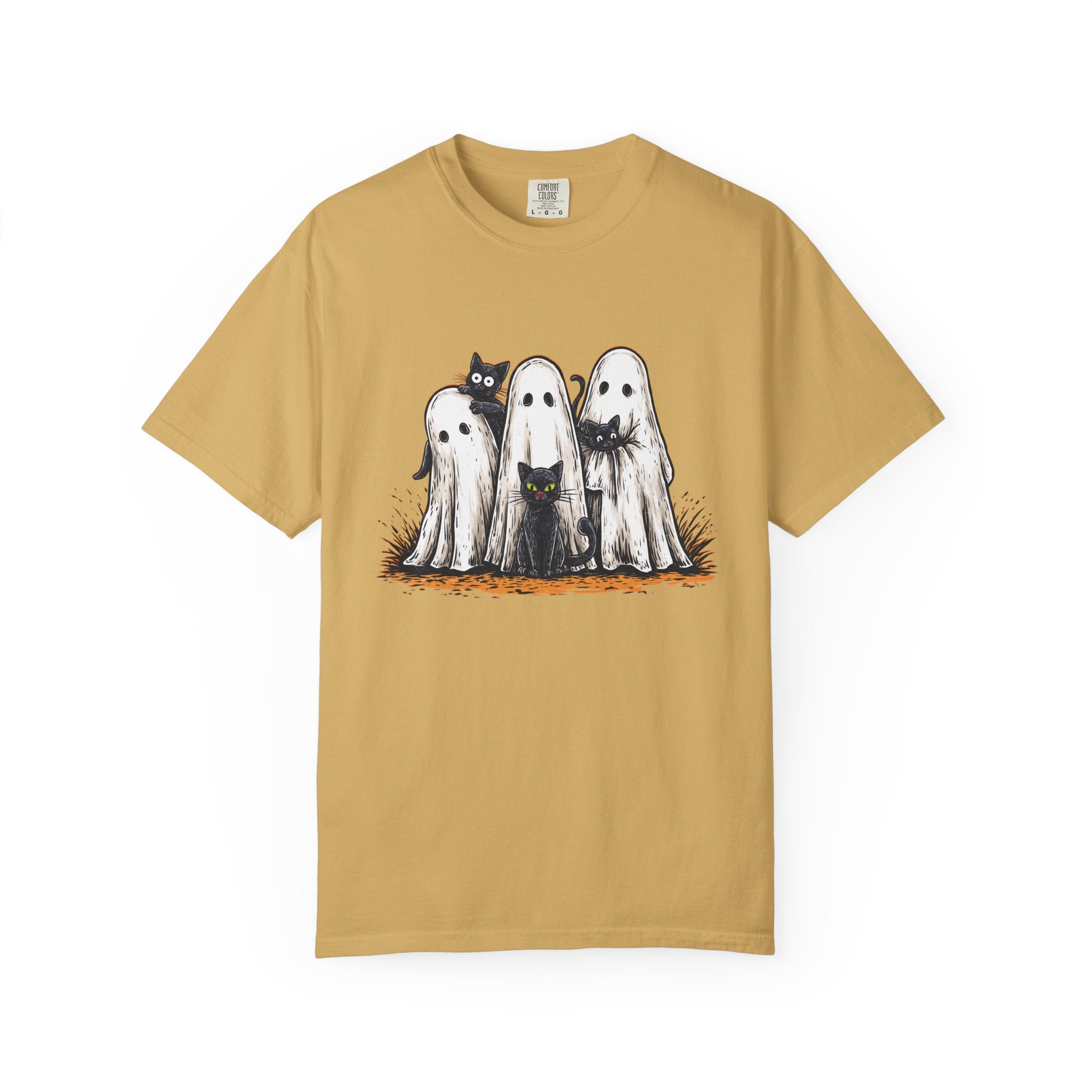 Cute Ghostly Friends T-Shirt - Vintage Style Graphic Halloween Tee
