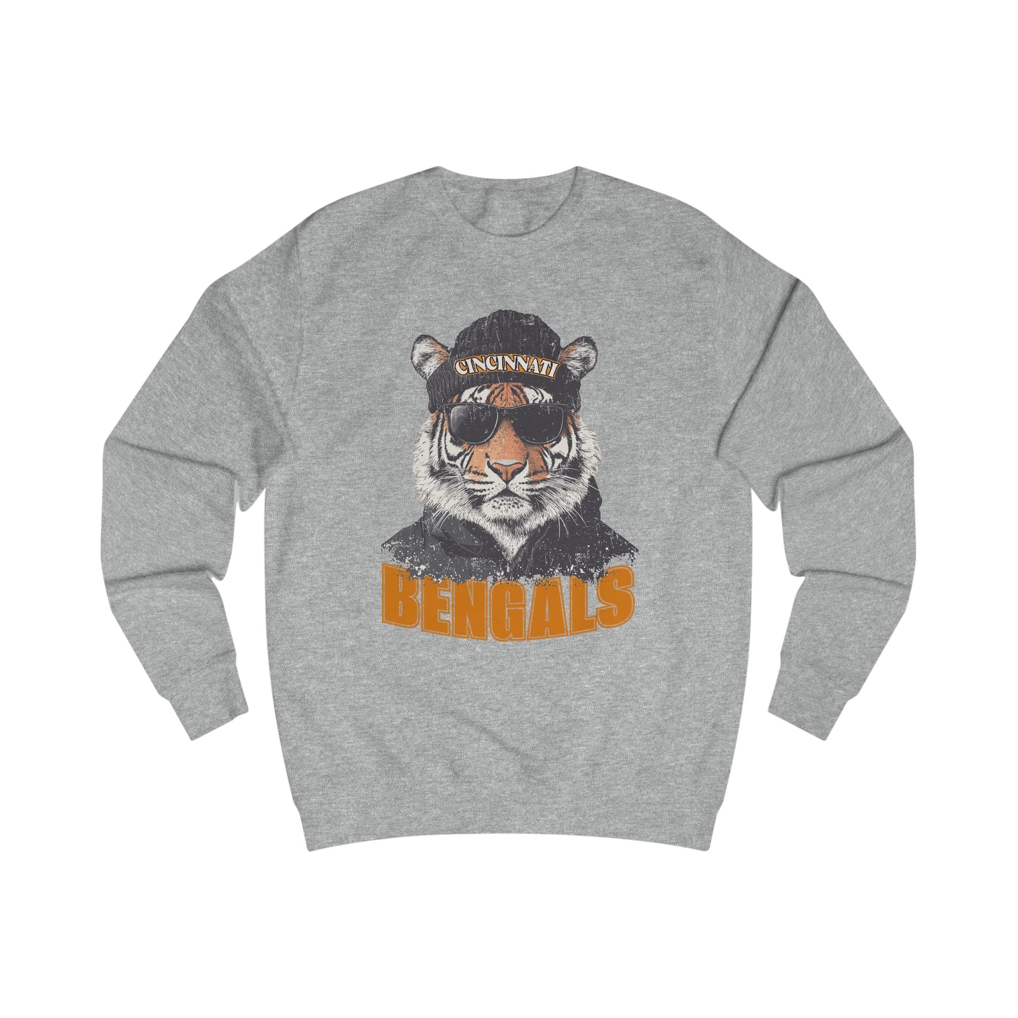 Cincinnati Bengals Spirit Animal Mascot Tiger Graphic Unisex Sweatshirt - Perfect for Game Days, Sports Enthusiasts, Fall Fashion, Tailgating, Cozy Comfort