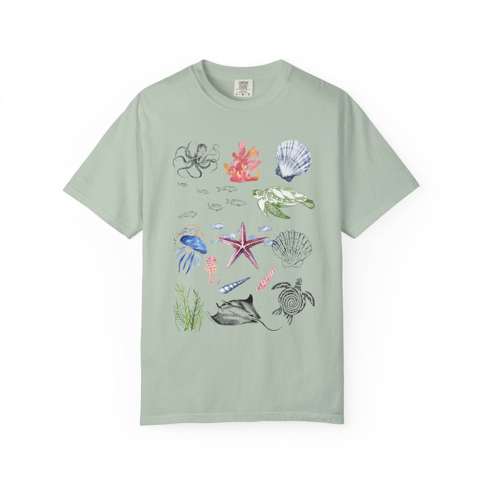 Ocean Life T-Shirt, Beach Theme Shirt, Casual Sea Creature Top, Unisex Summer Tee, Eco-Friendly Gift Idea