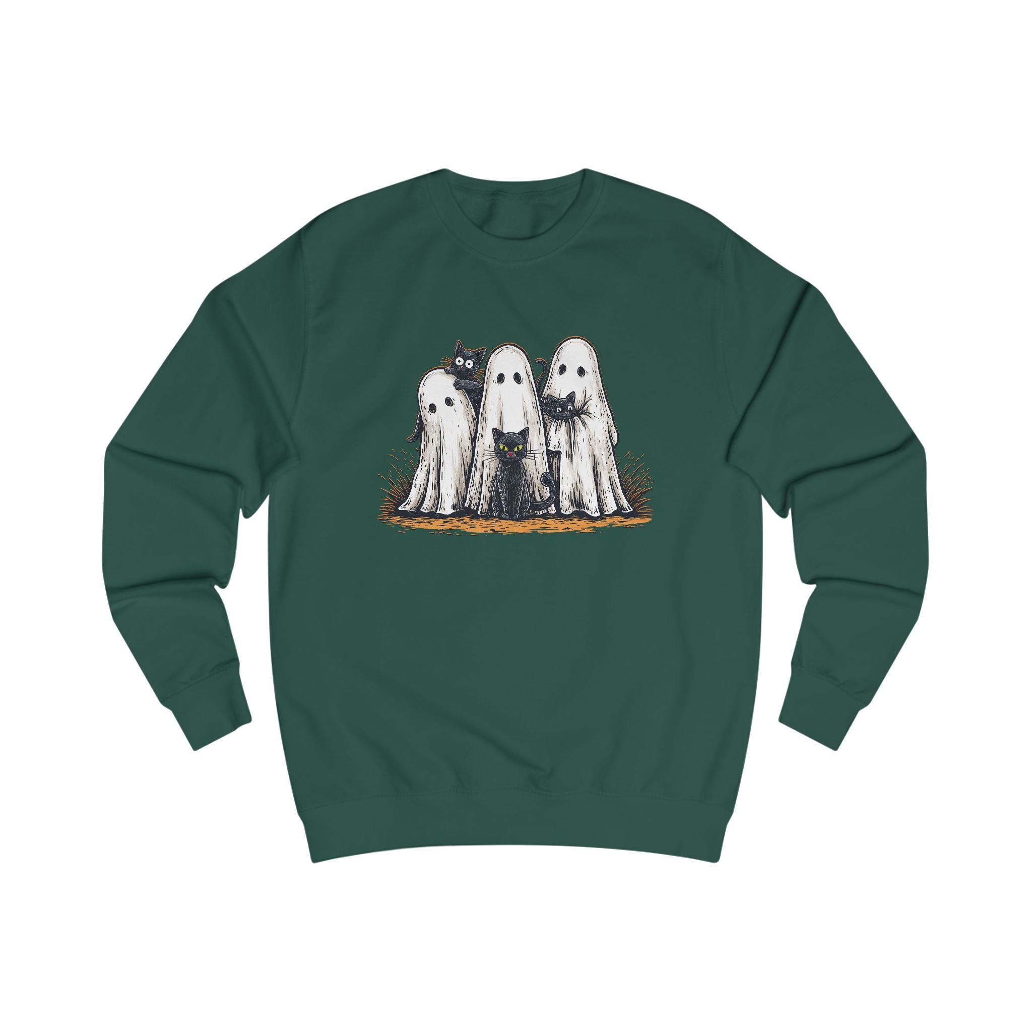 Cute Spooky Halloween Cat Lover Ghost  Unisex Sweatshirt