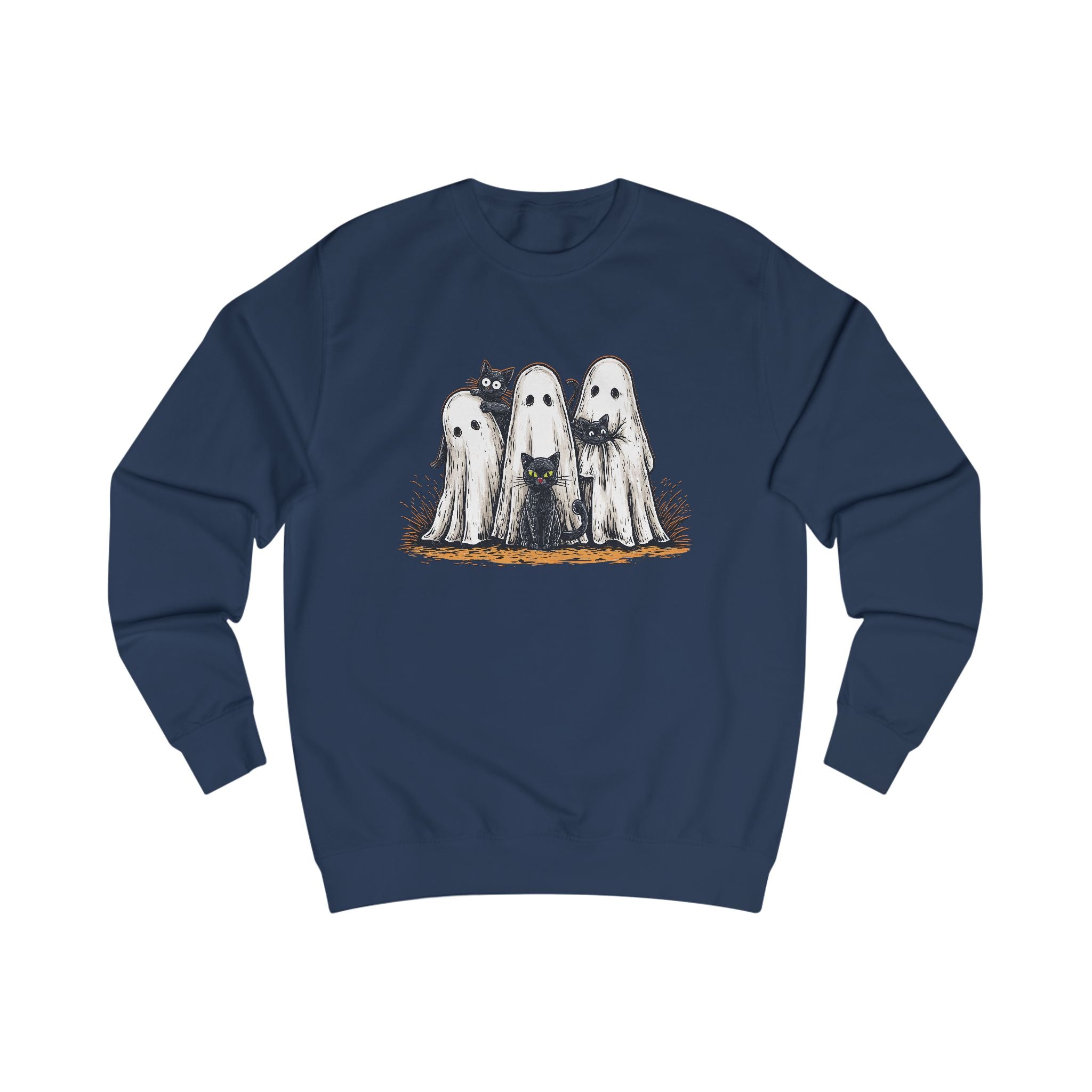 Cute Spooky Halloween Cat Lover Ghost  Unisex Sweatshirt