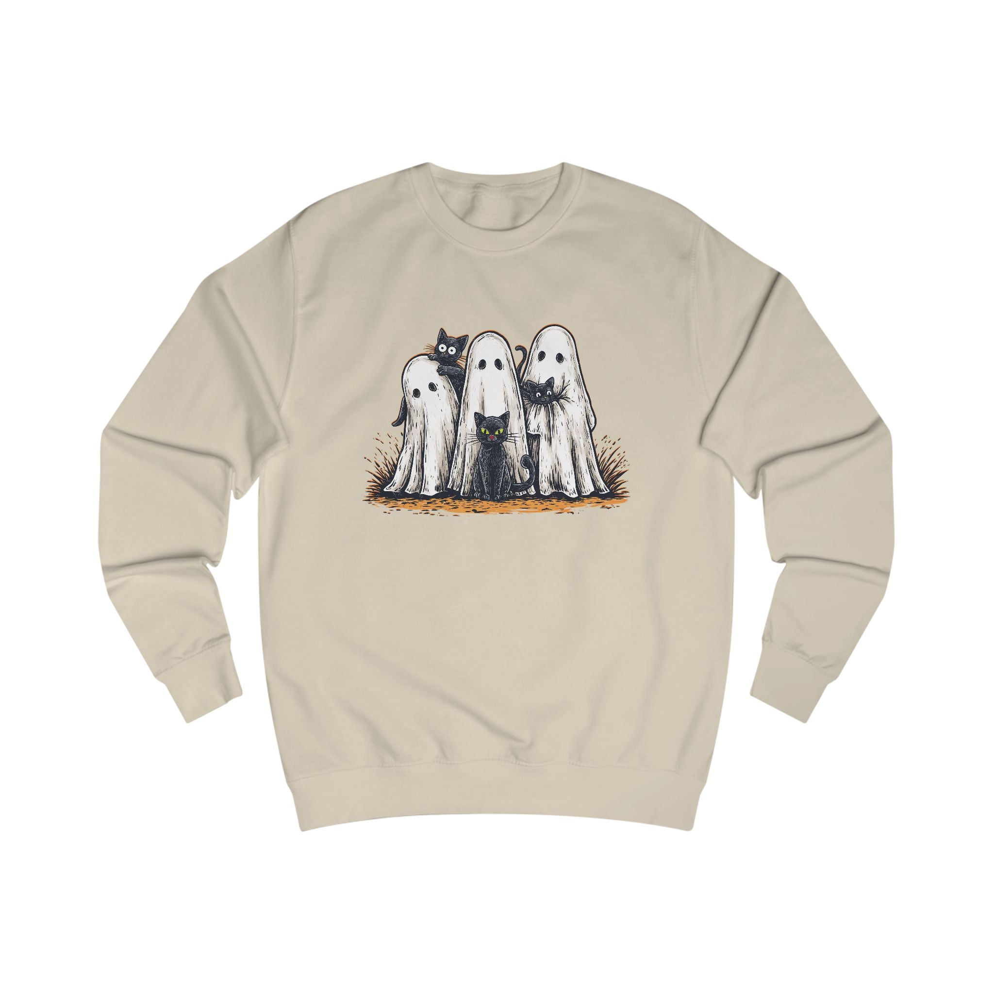 Cute Spooky Halloween Cat Lover Ghost  Unisex Sweatshirt