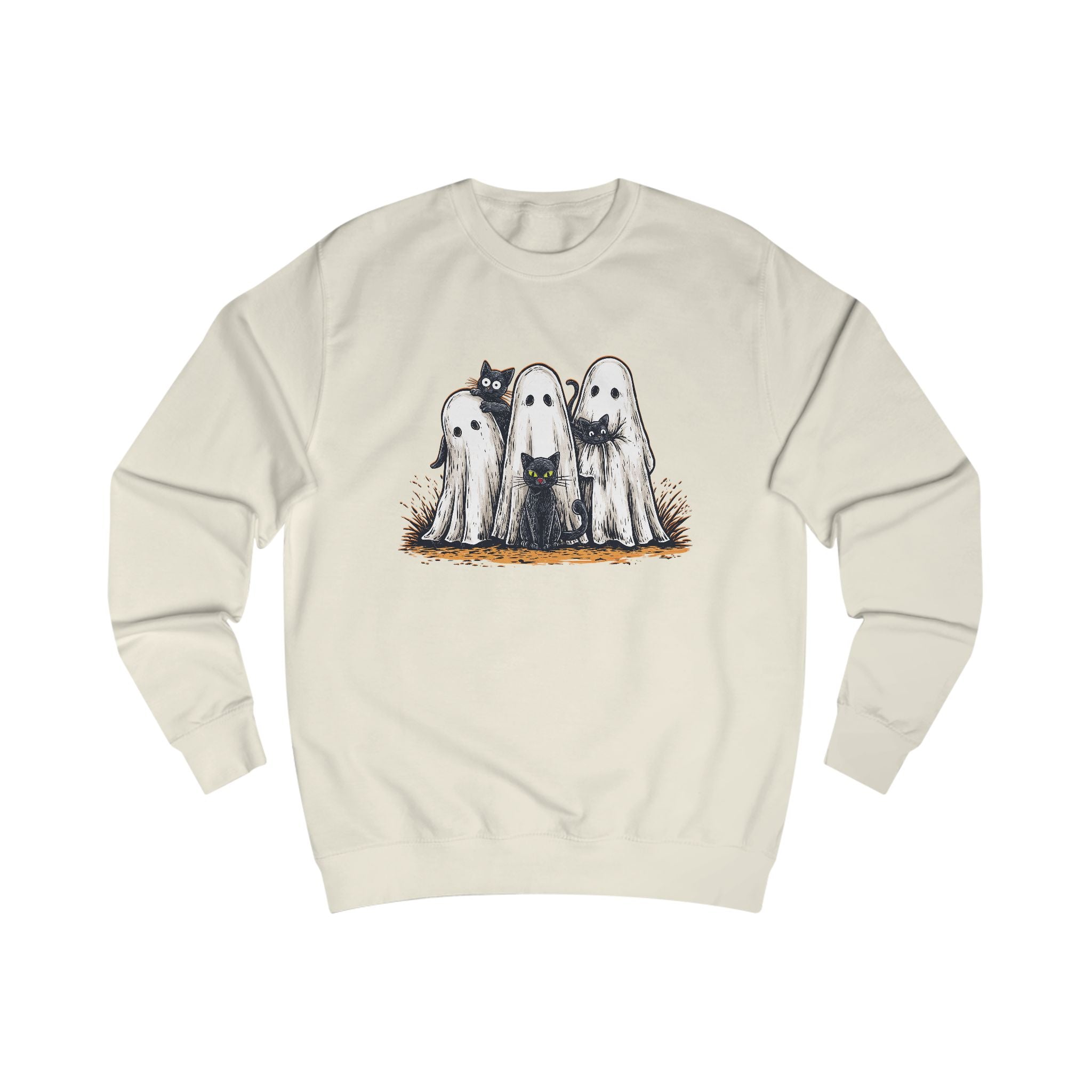 Cute Spooky Halloween Cat Lover Ghost  Unisex Sweatshirt