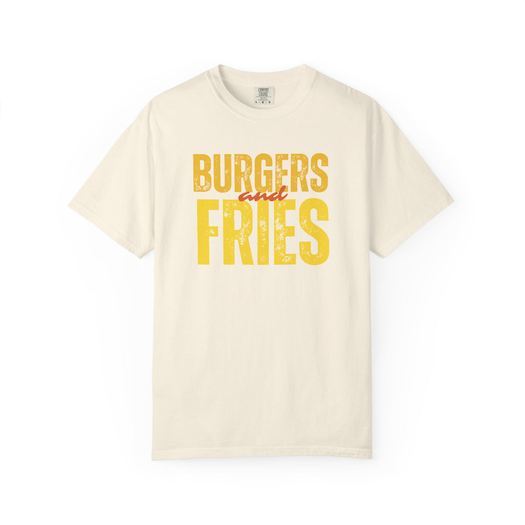 Burgers & Fries T-Shirt, Casual Foodie Tee, Unisex Summer Shirt, Gift for Food Lovers, Fast Food Apparel