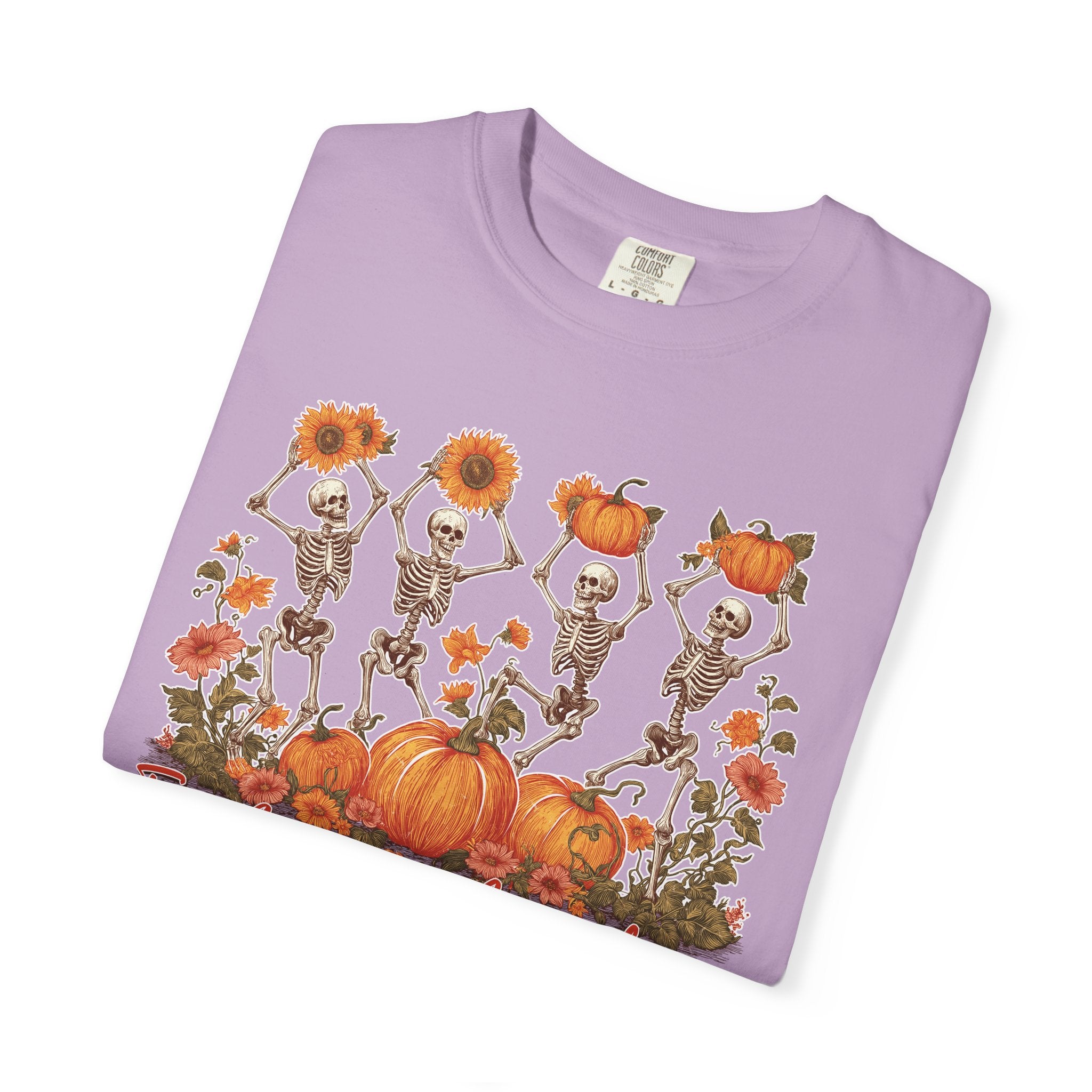 Fall Vibes Skeleton Pumpkin Comfort Colors Garment-dyed 100% cotton T-Shirt