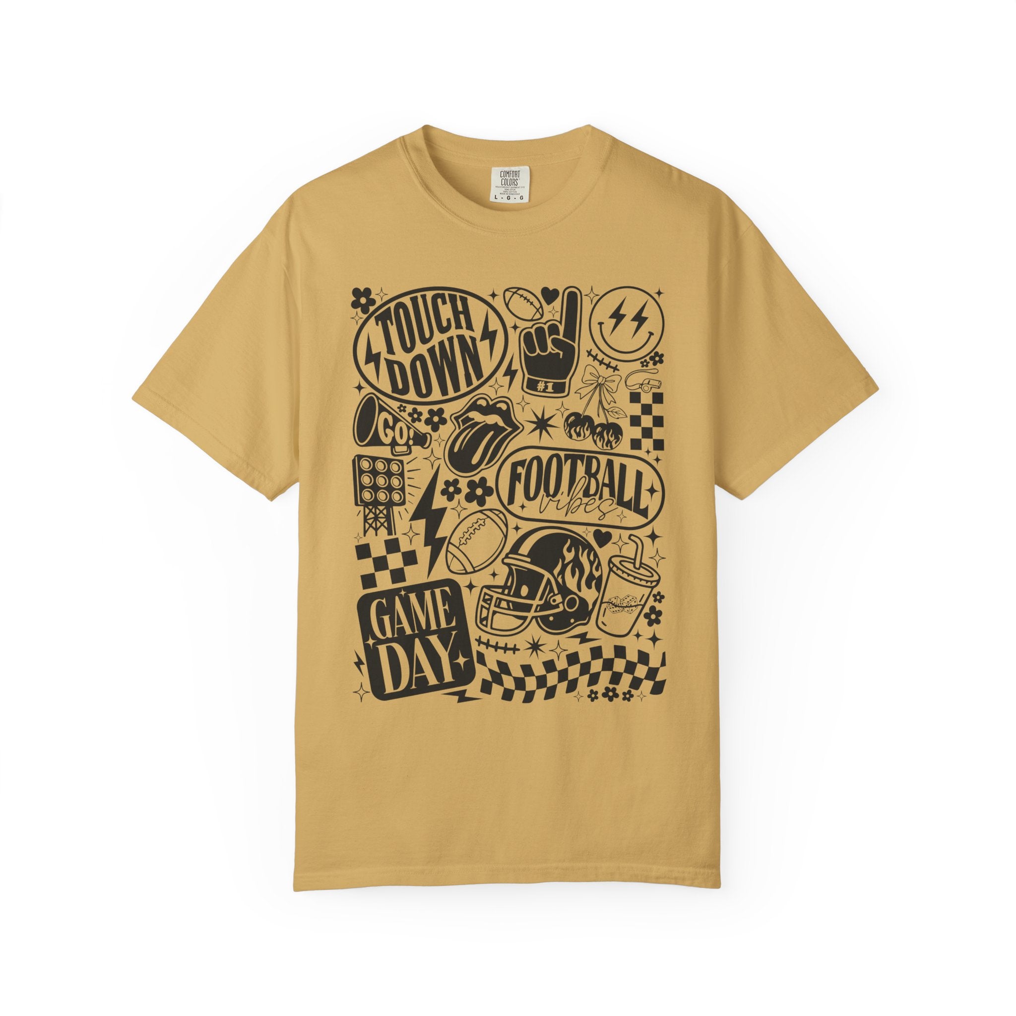 Football Game Day Comfort Colors Unisex Garment-Dyed 100% cotton T-shirtT-shirt, Unisex Sports Tee, Touchdown Apparel, Perfect for Tailgating, Gift for Sports Fans, Casual Wear