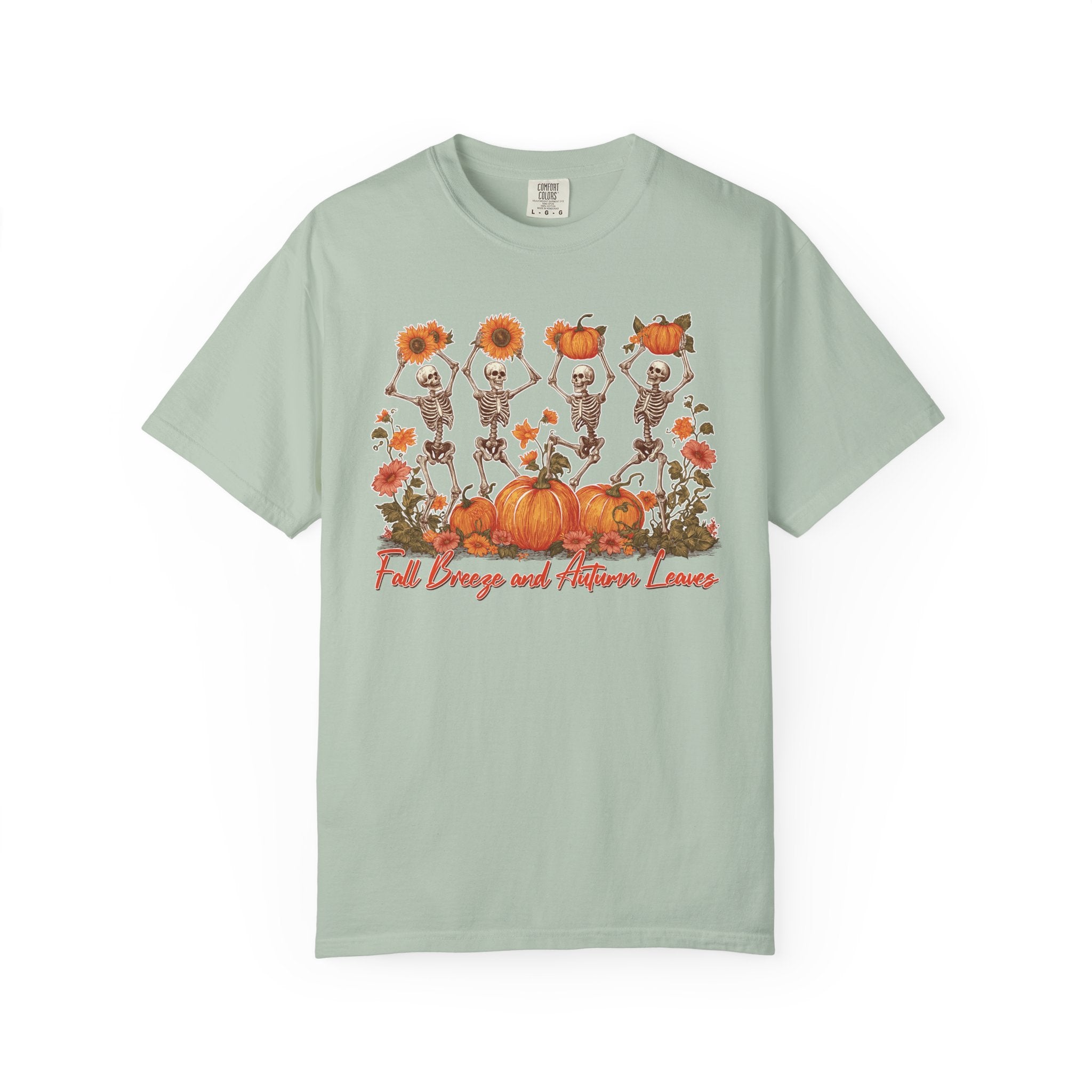 Fall Vibes Skeleton Pumpkin Comfort Colors Garment-dyed 100% cotton T-Shirt