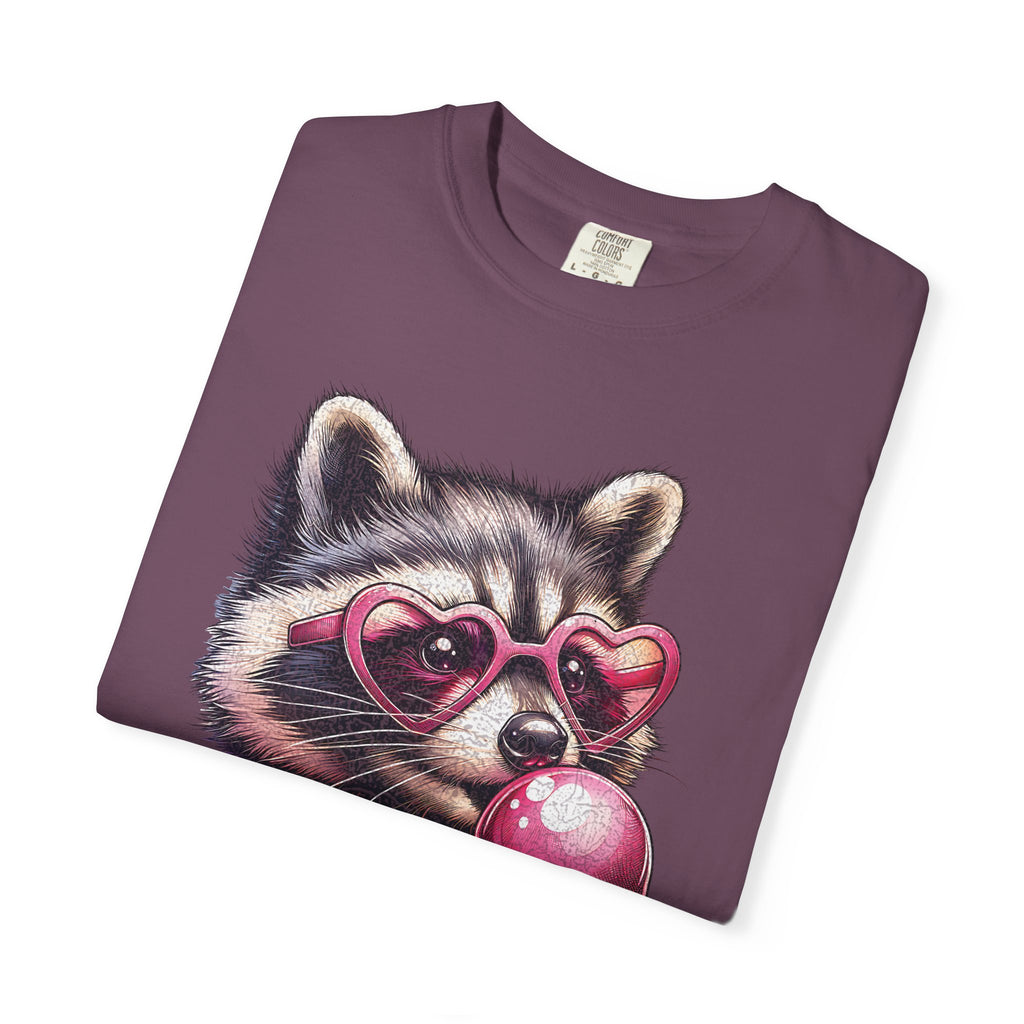 Cute Bubblegum Raccoon with Heart Sunglasses T-shirt