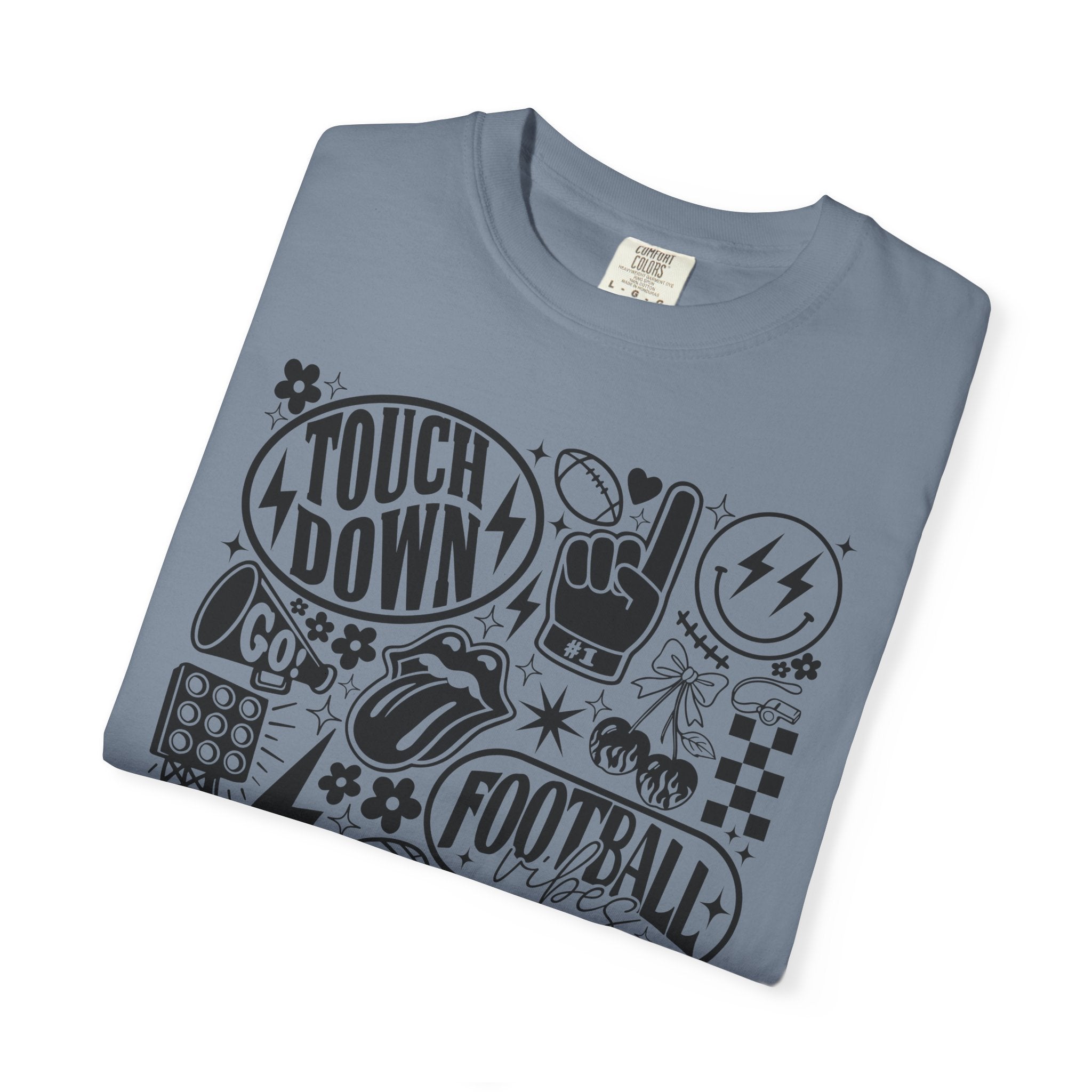 Football Game Day Comfort Colors Unisex Garment-Dyed 100% cotton T-shirtT-shirt, Unisex Sports Tee, Touchdown Apparel, Perfect for Tailgating, Gift for Sports Fans, Casual Wear
