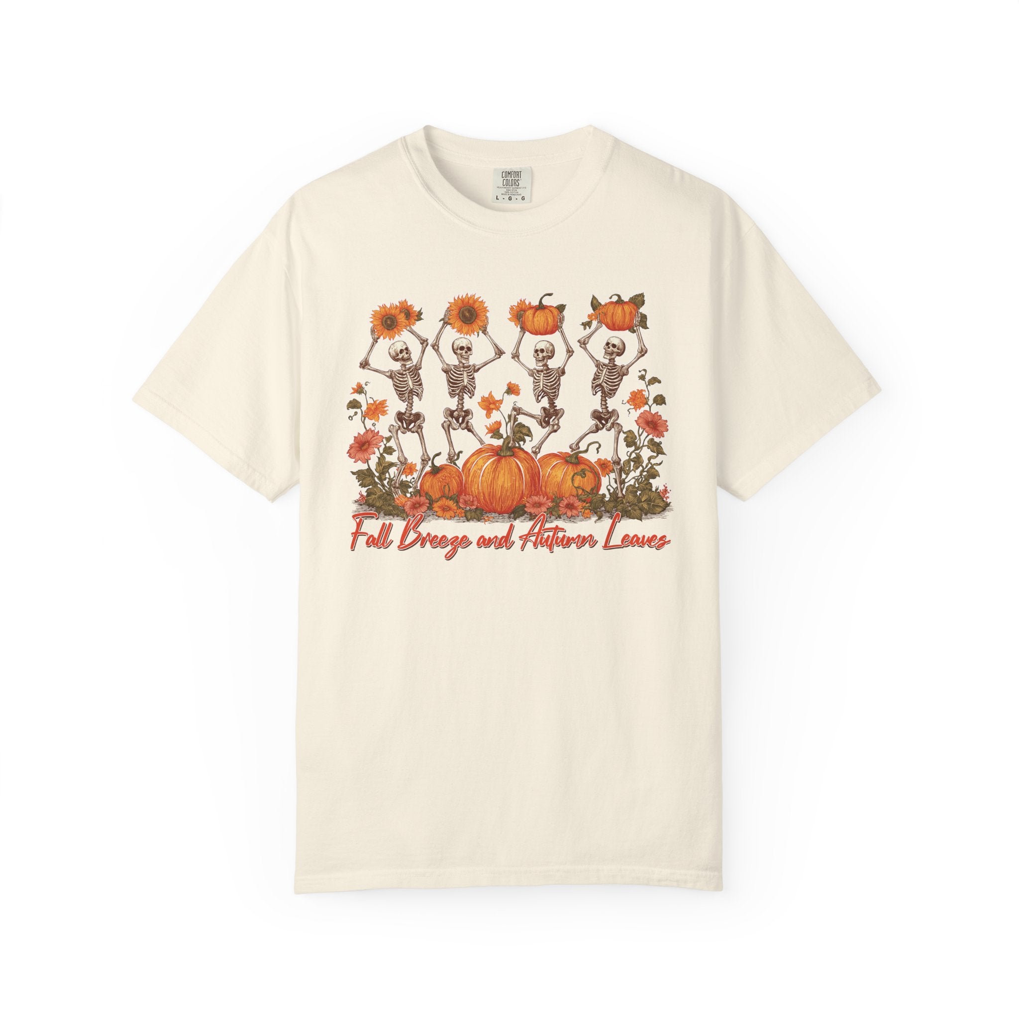 Fall Vibes Skeleton Pumpkin Comfort Colors Garment-dyed 100% cotton T-Shirt