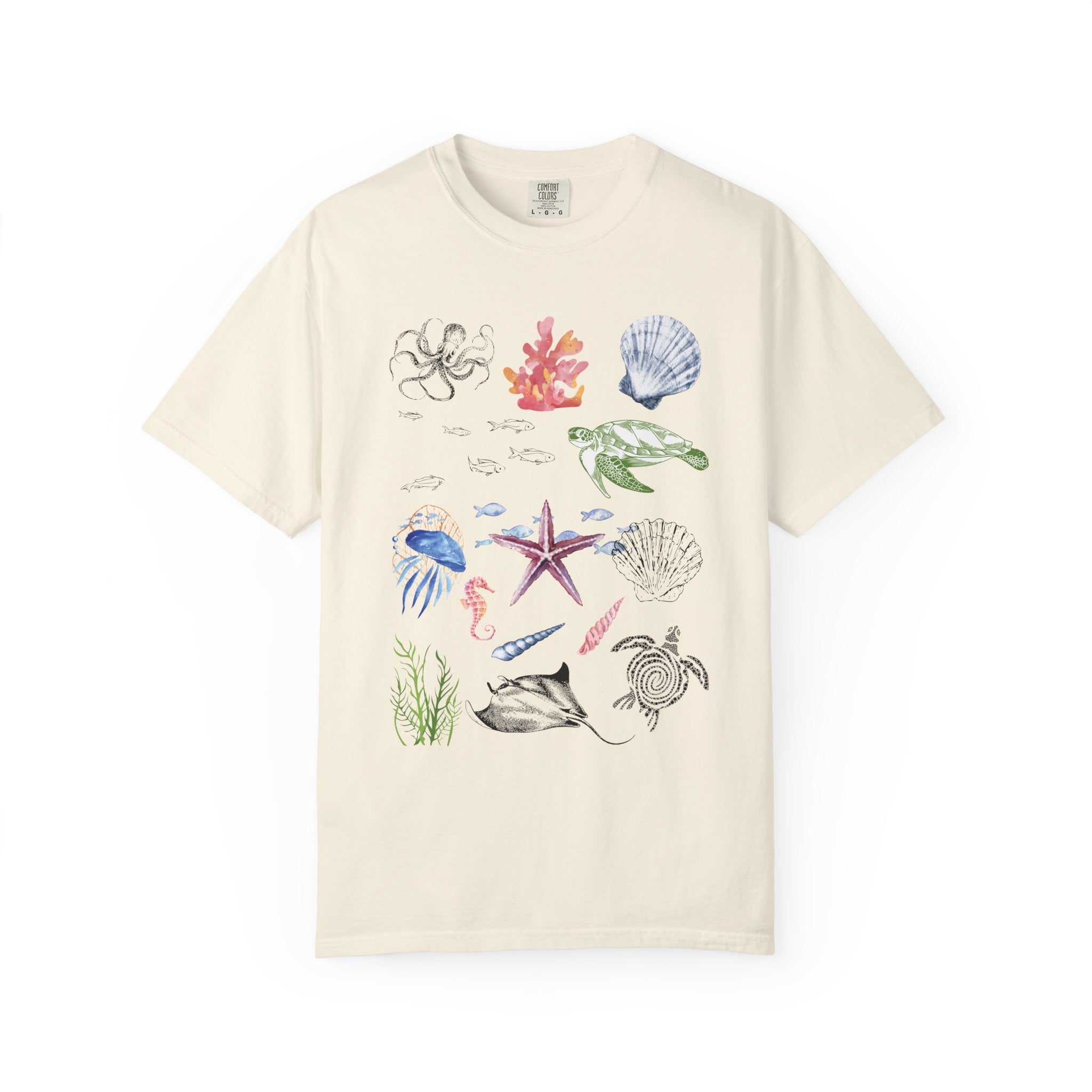 Ocean Life T-Shirt, Beach Theme Shirt, Casual Sea Creature Top, Unisex Summer Tee, Eco-Friendly Gift Idea