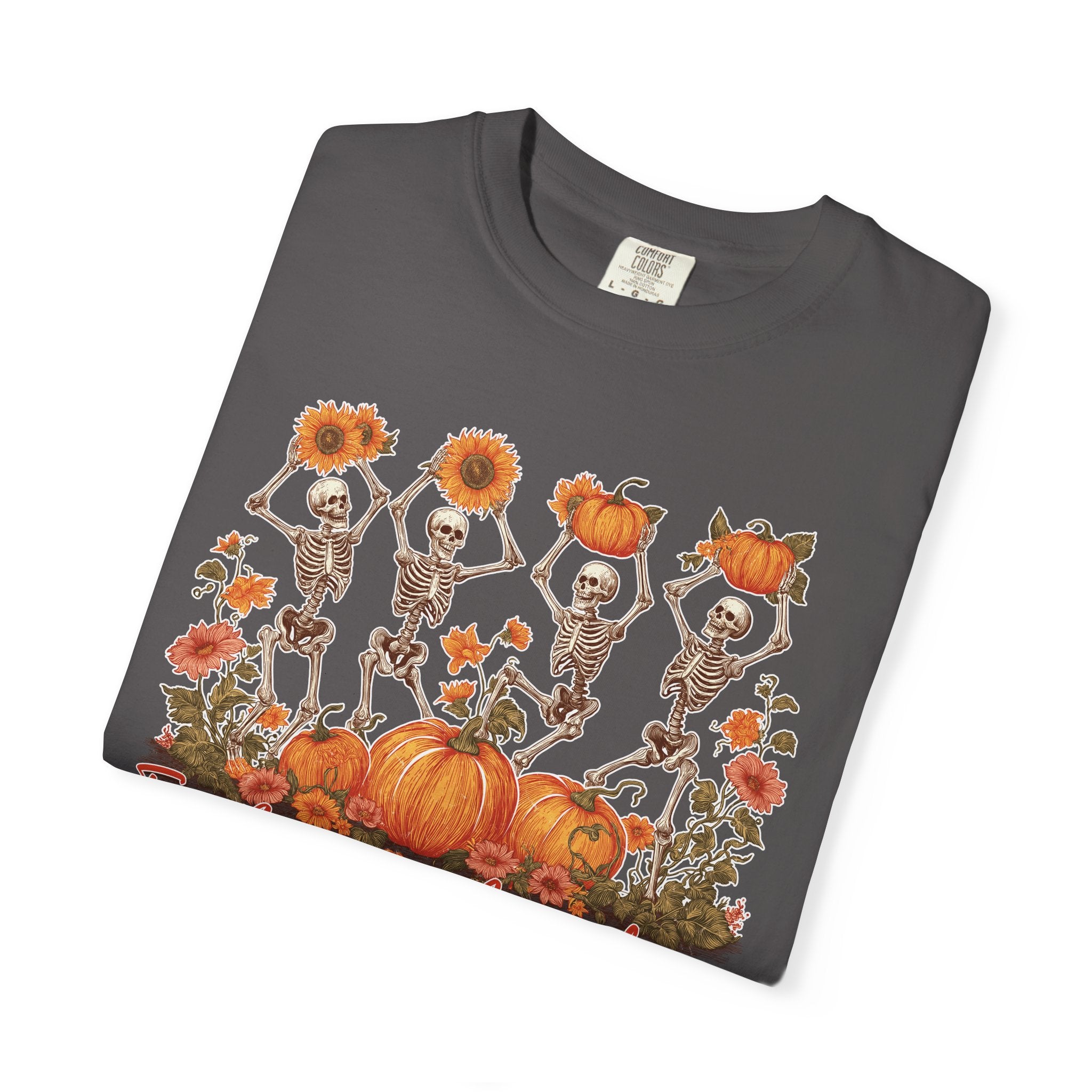 Fall Vibes Skeleton Pumpkin Comfort Colors Garment-dyed 100% cotton T-Shirt
