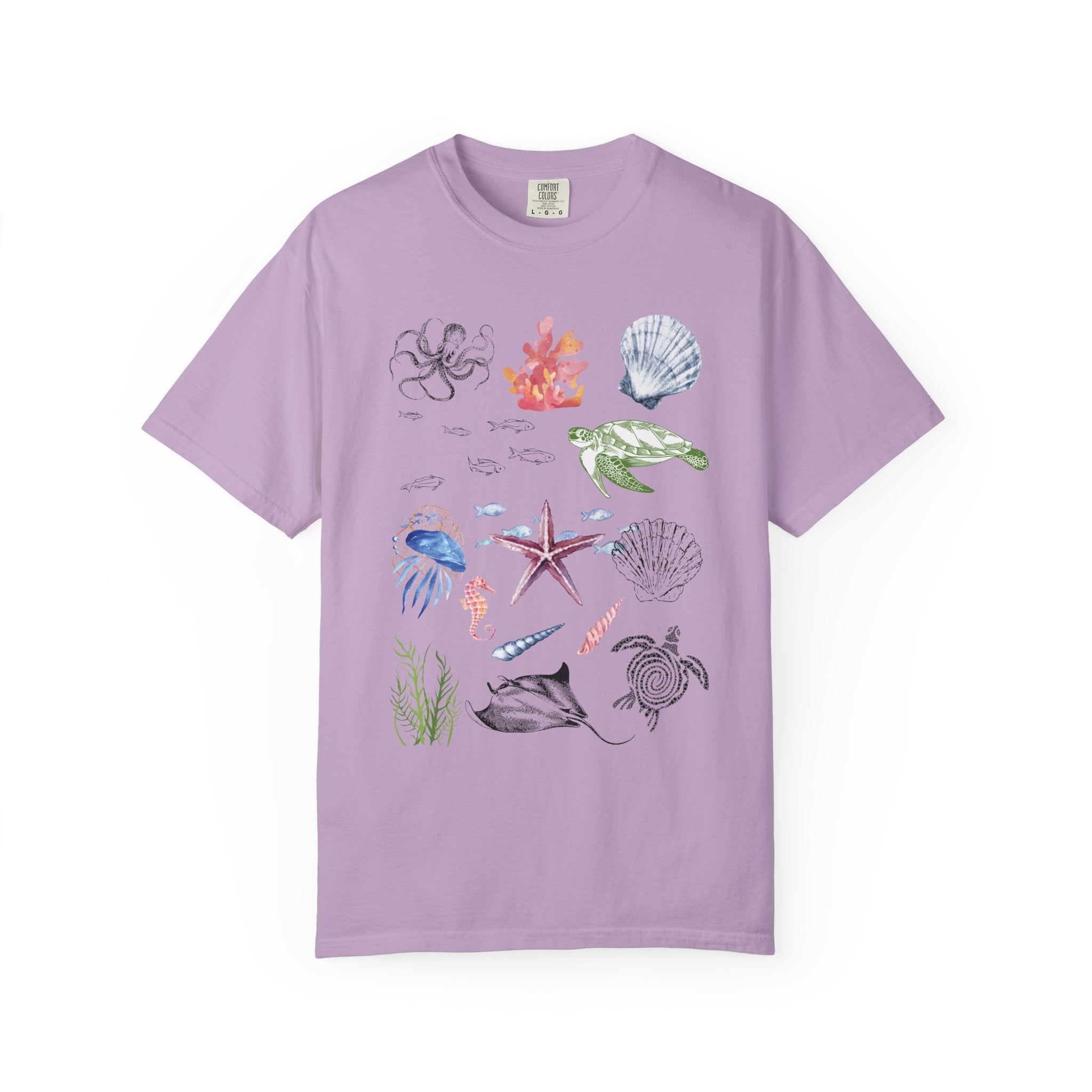 Ocean Life T-Shirt, Beach Theme Shirt, Casual Sea Creature Top, Unisex Summer Tee, Eco-Friendly Gift Idea