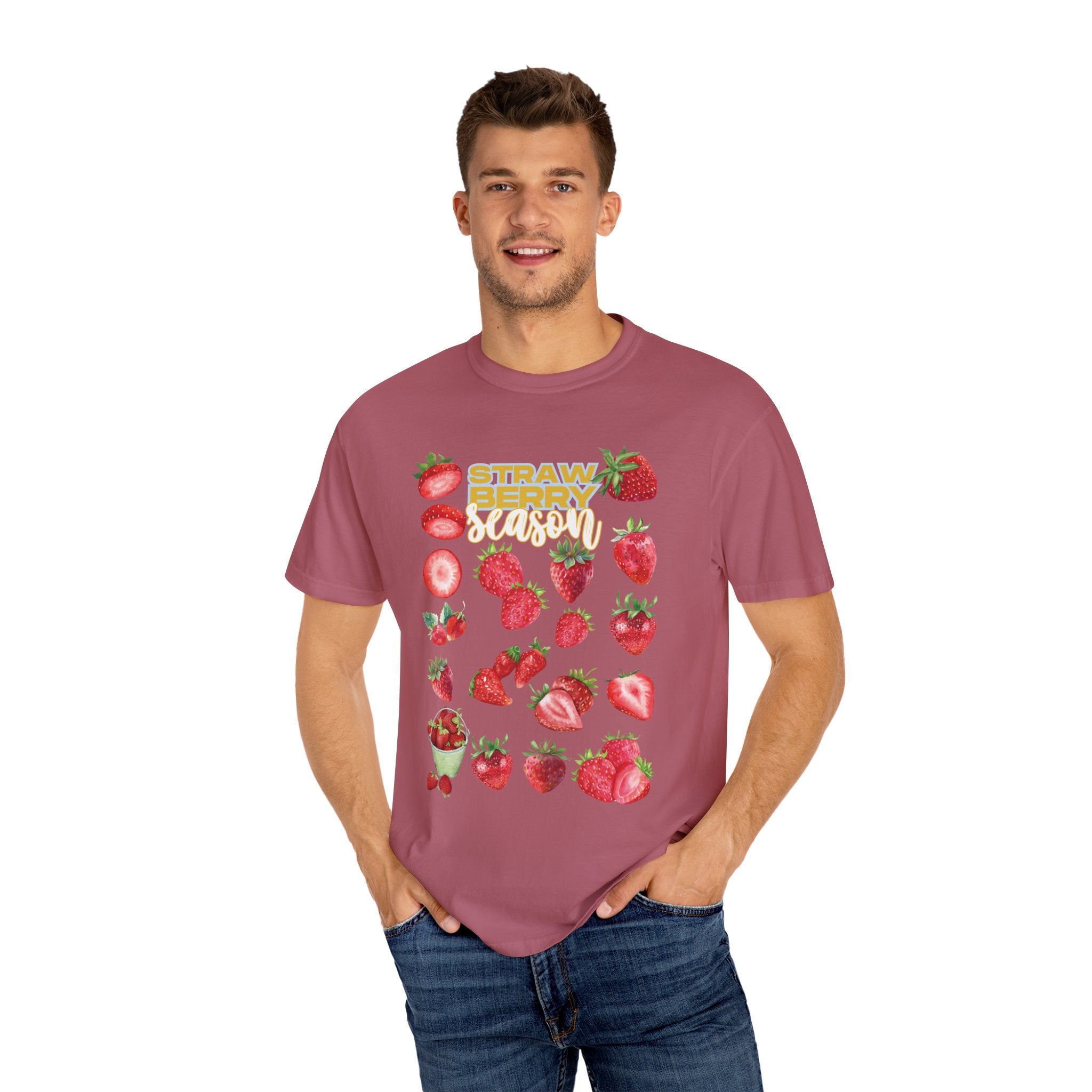 Strawberry Season T-Shirt, Summer Tee, Fruit Lover Gift, Unisex Casual Wear, Fun Graphic Shirt, Cute Outfit Idea