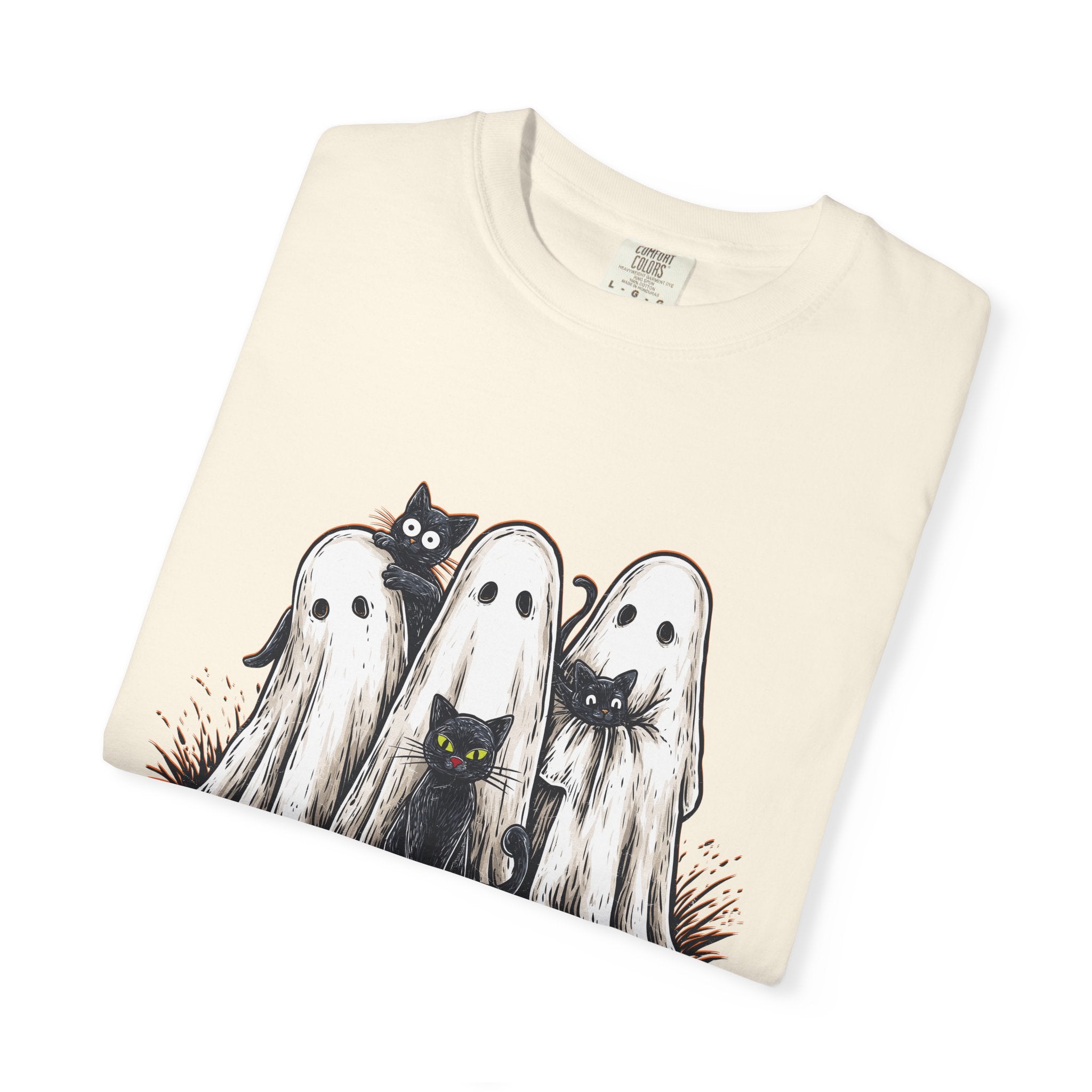 Cute Ghostly Friends T-Shirt - Vintage Style Graphic Halloween Tee