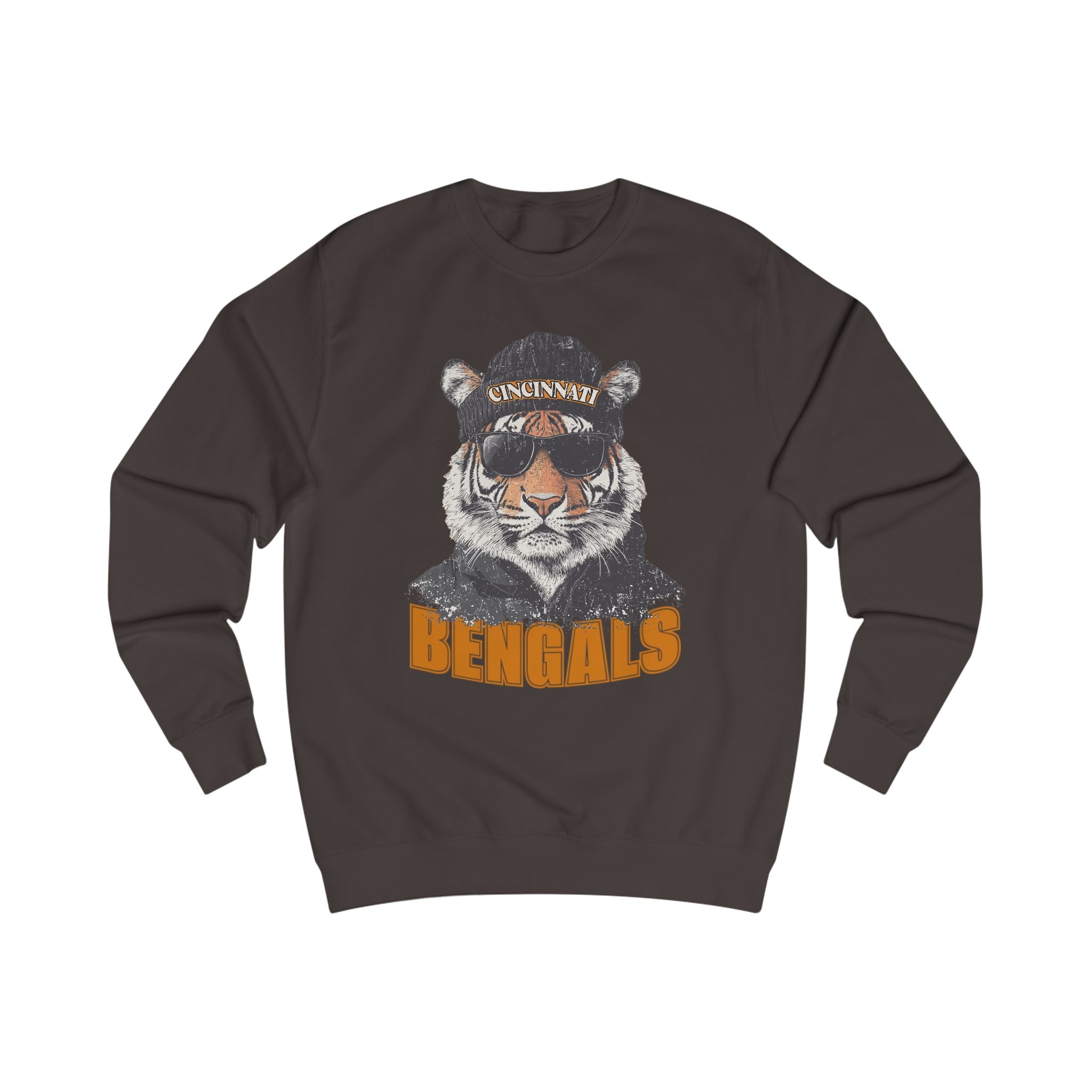 Cincinnati Bengals Spirit Animal Mascot Tiger Graphic Unisex Sweatshirt - Perfect for Game Days, Sports Enthusiasts, Fall Fashion, Tailgating, Cozy Comfort