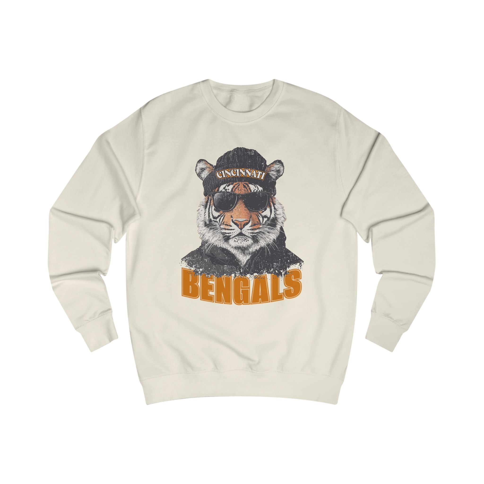 Cincinnati Bengals Spirit Animal Mascot Tiger Graphic Unisex Sweatshirt - Perfect for Game Days, Sports Enthusiasts, Fall Fashion, Tailgating, Cozy Comfort