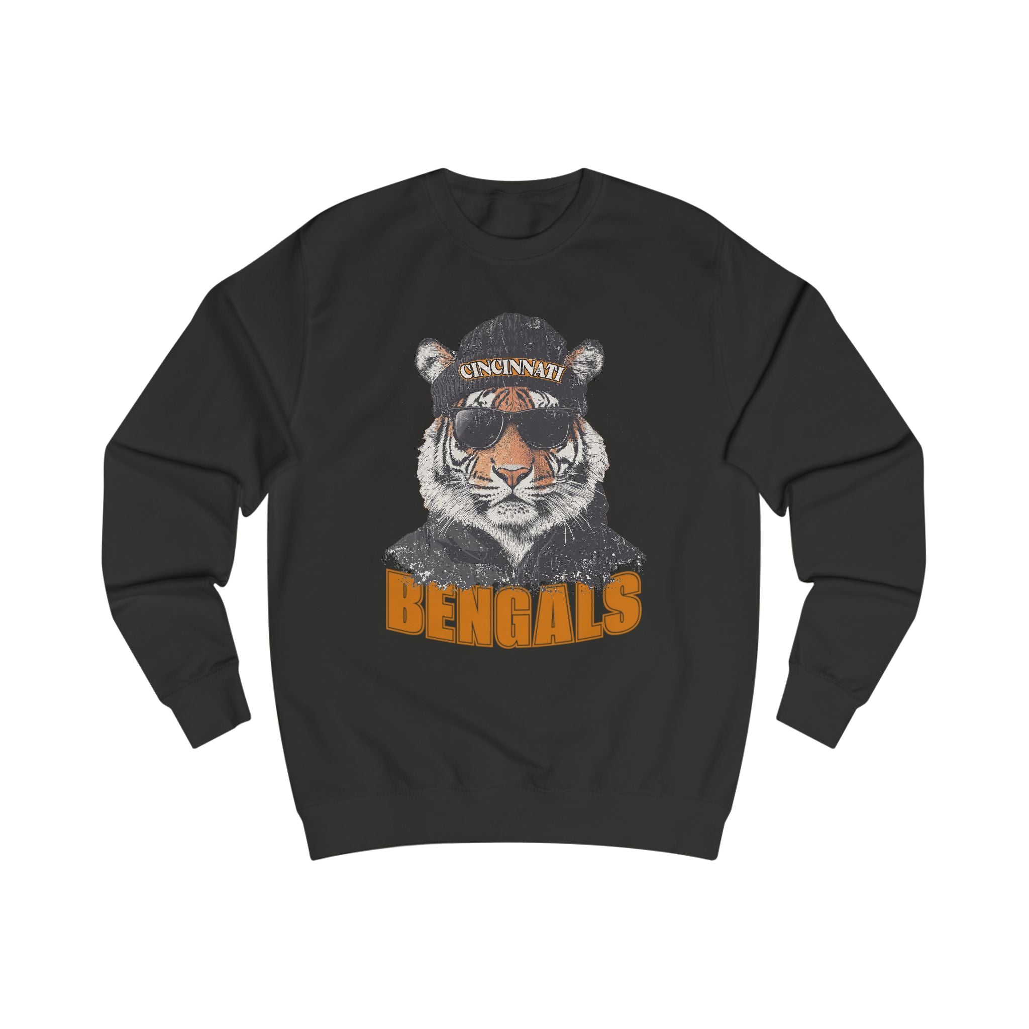 Cincinnati Bengals Spirit Animal Mascot Tiger Graphic Unisex Sweatshirt - Perfect for Game Days, Sports Enthusiasts, Fall Fashion, Tailgating, Cozy Comfort