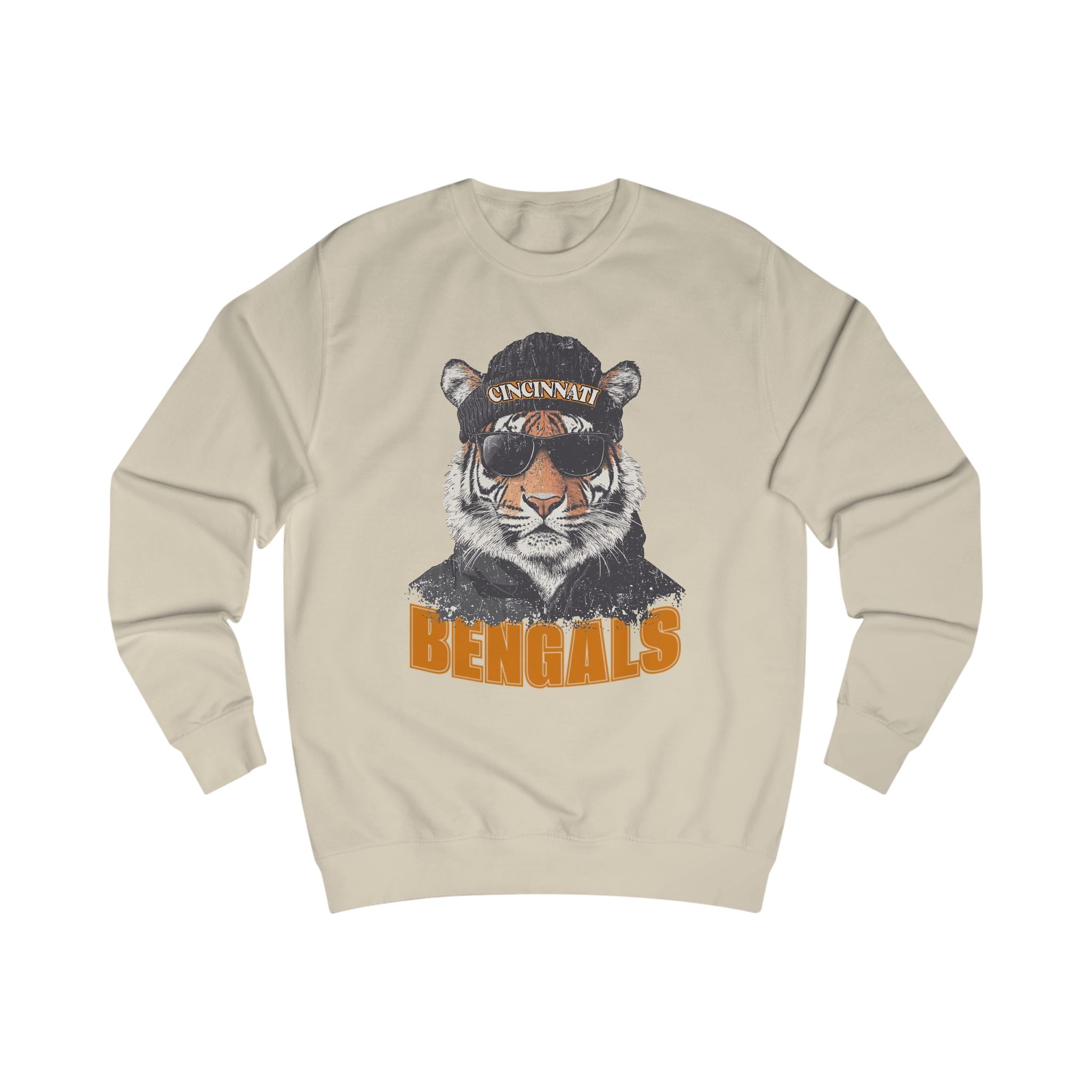 Cincinnati Bengals Spirit Animal Mascot Tiger Graphic Unisex Sweatshirt - Perfect for Game Days, Sports Enthusiasts, Fall Fashion, Tailgating, Cozy Comfort