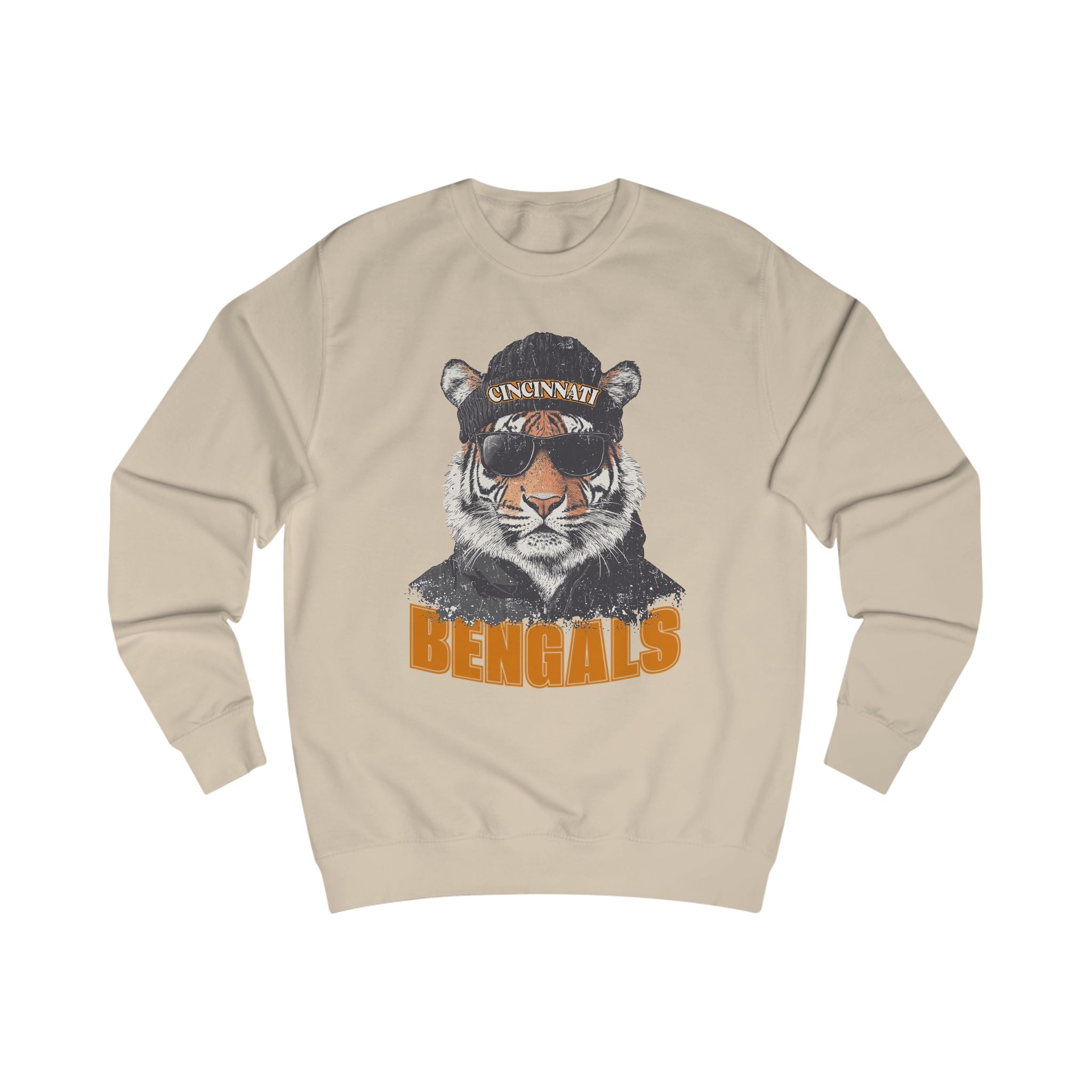 Cincinnati Bengals Spirit Animal Mascot Tiger Graphic Unisex Sweatshirt - Perfect for Game Days, Sports Enthusiasts, Fall Fashion, Tailgating, Cozy Comfort