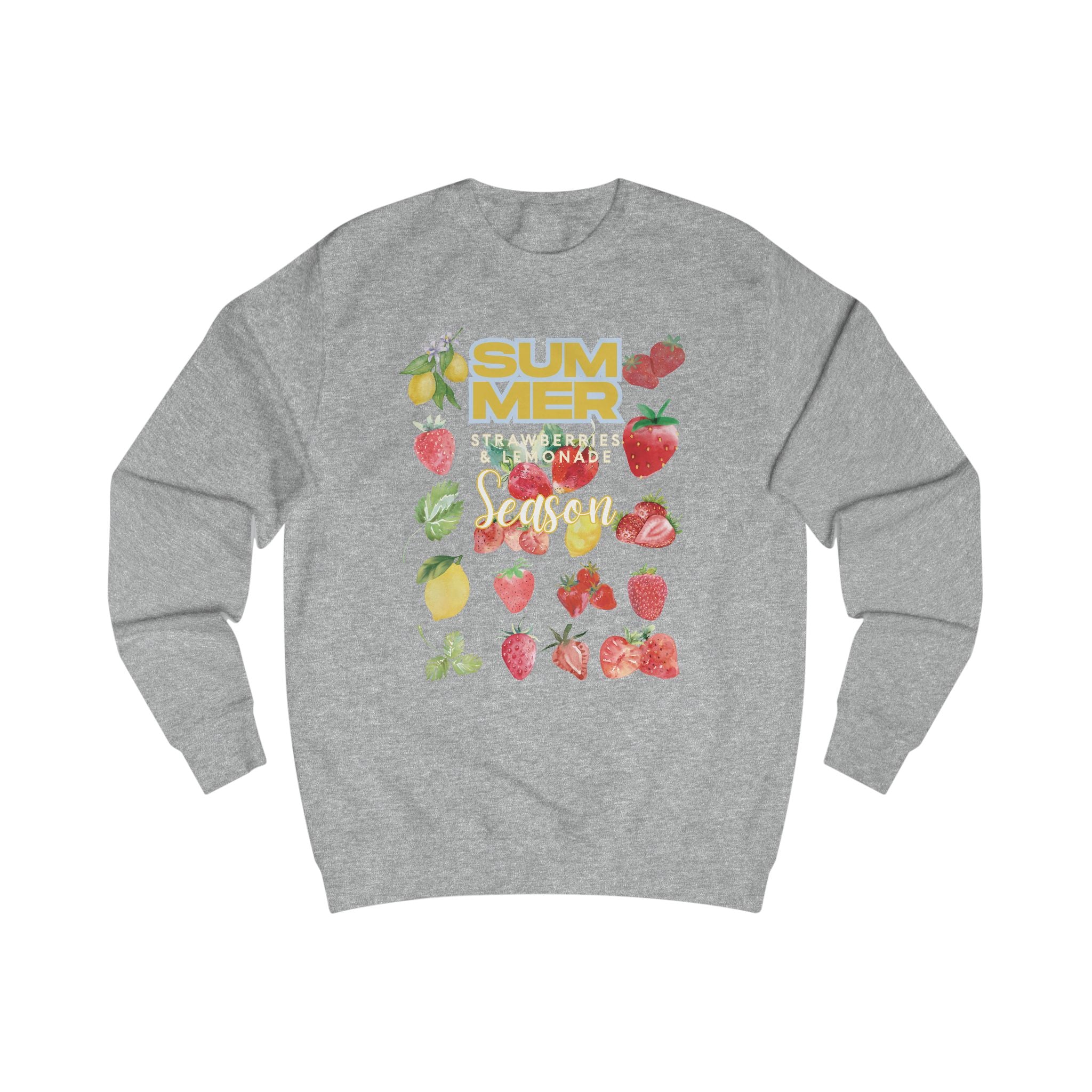 Summer Strawberries and  Lemonade Season Sweatshirt, Relaxed Fit Cozy Top, Gift for Fruit Lovers, Perfect for Casual Days, Ideal for Summer Celebrations