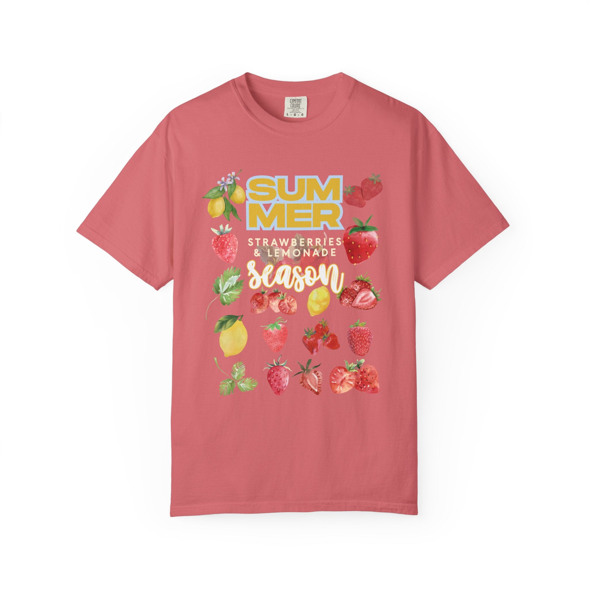 Strawberry Lemonade Shirt, Summer Fruit T-Shirt | Unisex Garment-Dyed Tee,  Summer Vibes, Gift for Foodies, Casual Wear