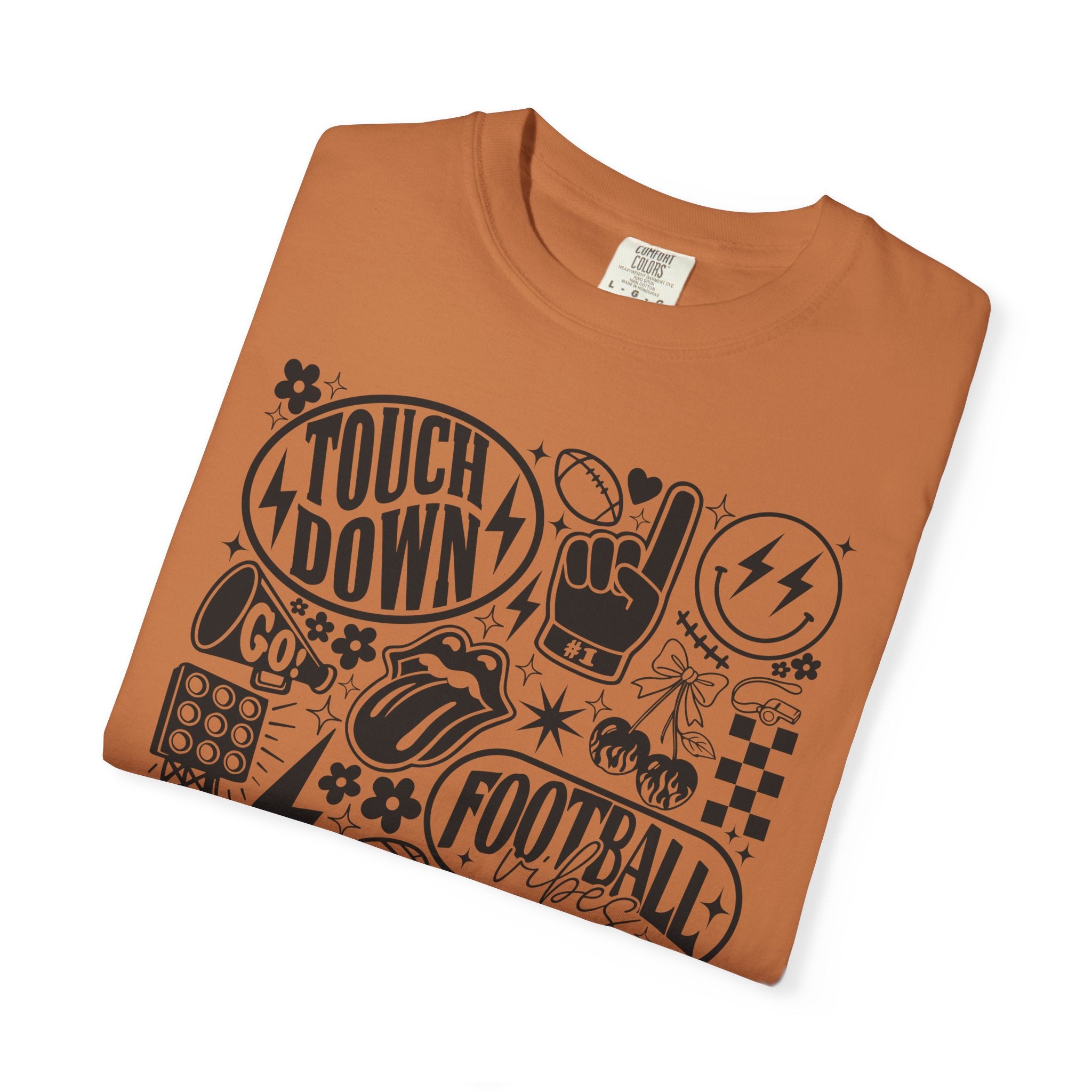 Football Game Day Comfort Colors Unisex Garment-Dyed 100% cotton T-shirtT-shirt, Unisex Sports Tee, Touchdown Apparel, Perfect for Tailgating, Gift for Sports Fans, Casual Wear
