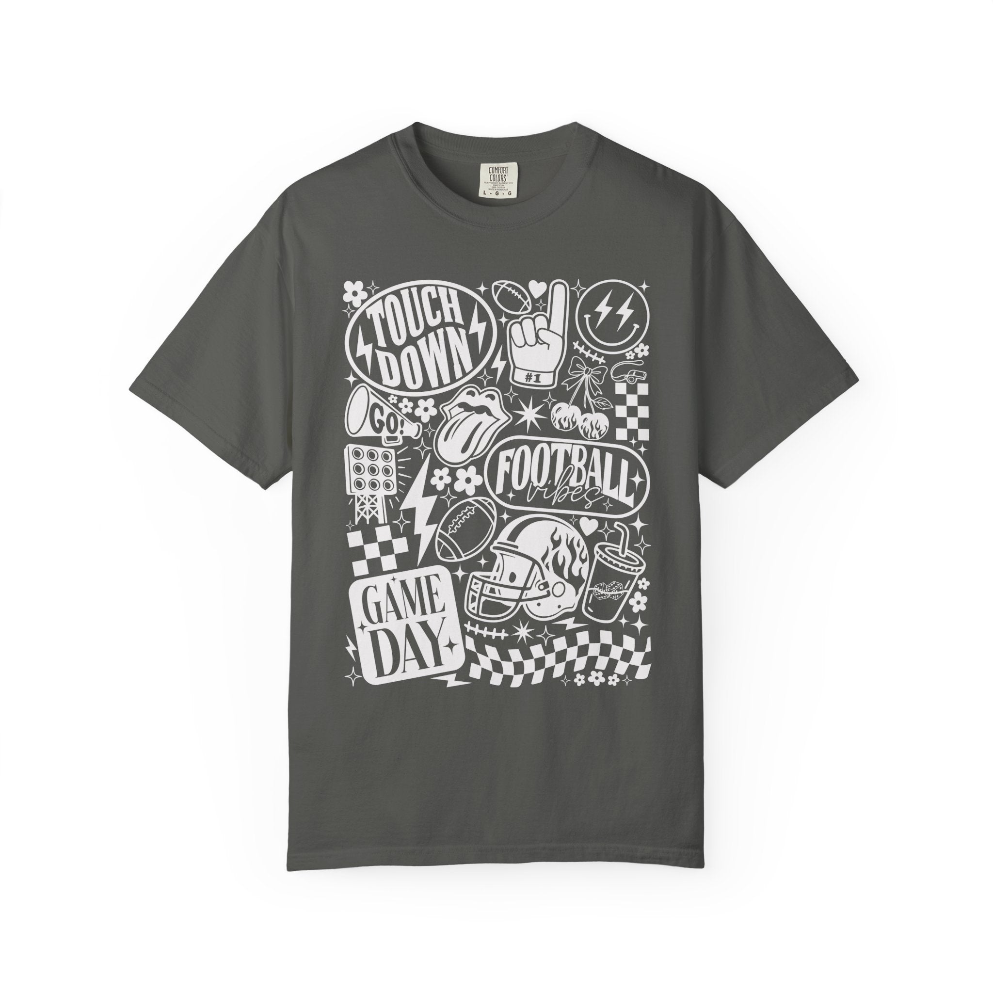 Football Season Tee Touchdown Unique Graphic Garment-Dyed 100% cotton T-Shirt
