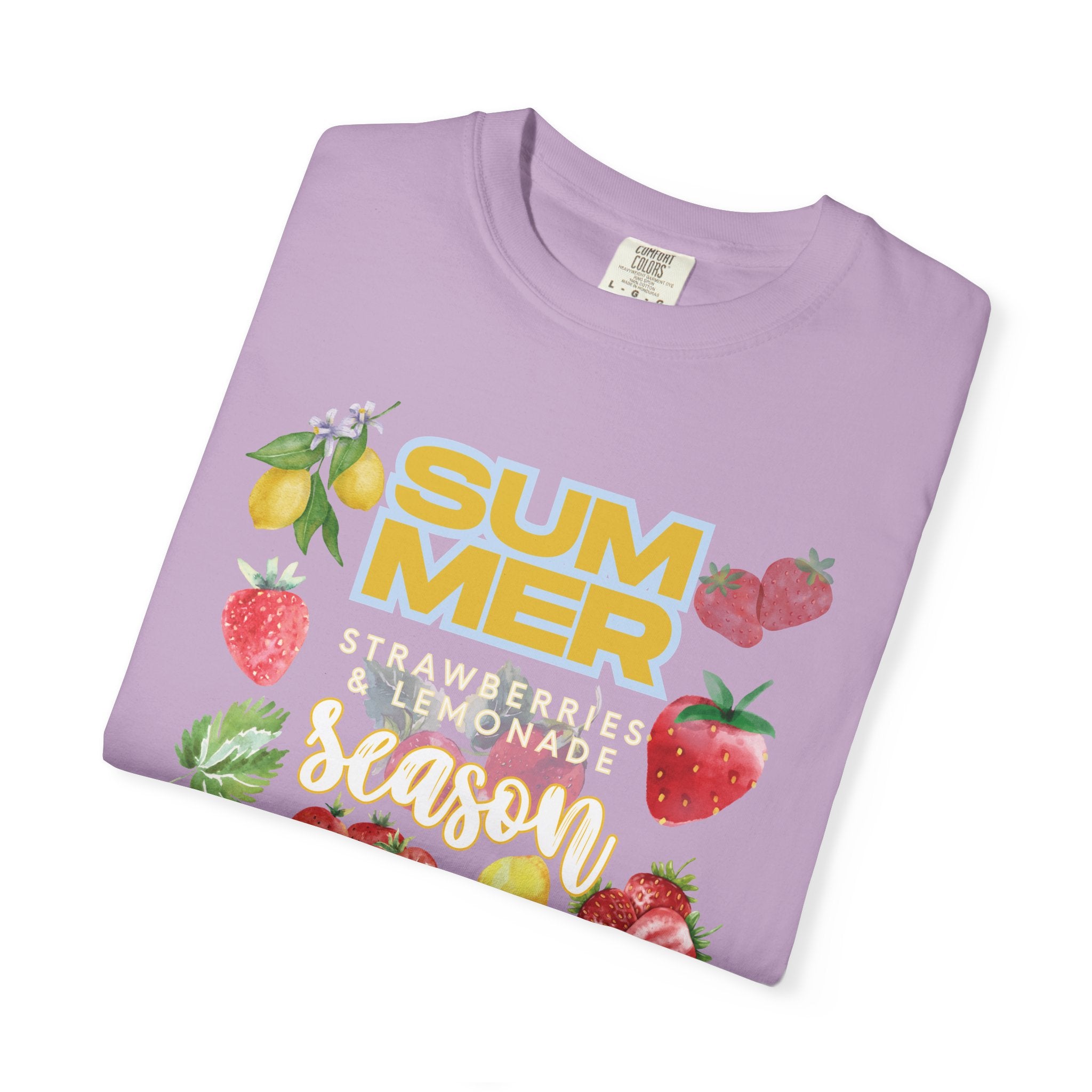 Strawberry Lemonade Shirt, Summer Fruit T-Shirt | Unisex Garment-Dyed Tee,  Summer Vibes, Gift for Foodies, Casual Wear