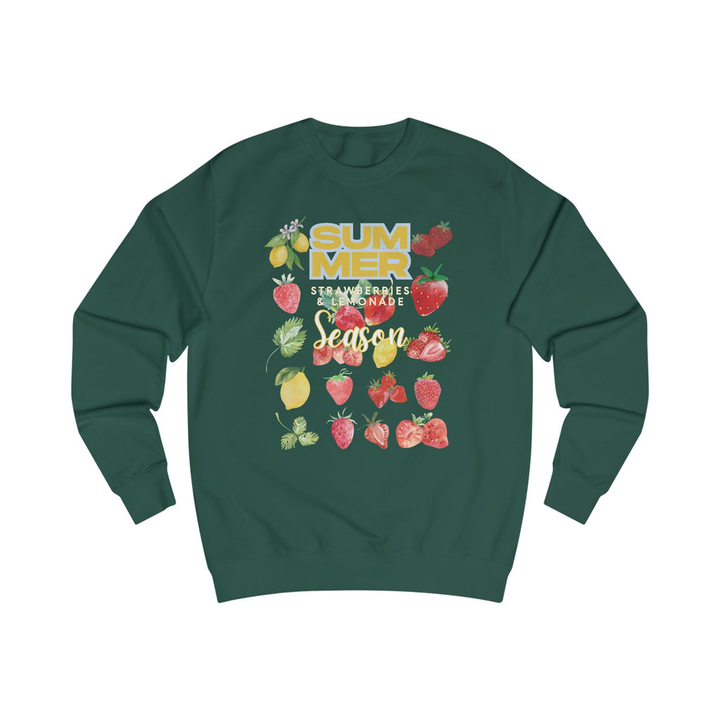 Summer Strawberries and  Lemonade Season Sweatshirt, Relaxed Fit Cozy Top, Gift for Fruit Lovers, Perfect for Casual Days, Ideal for Summer Celebrations