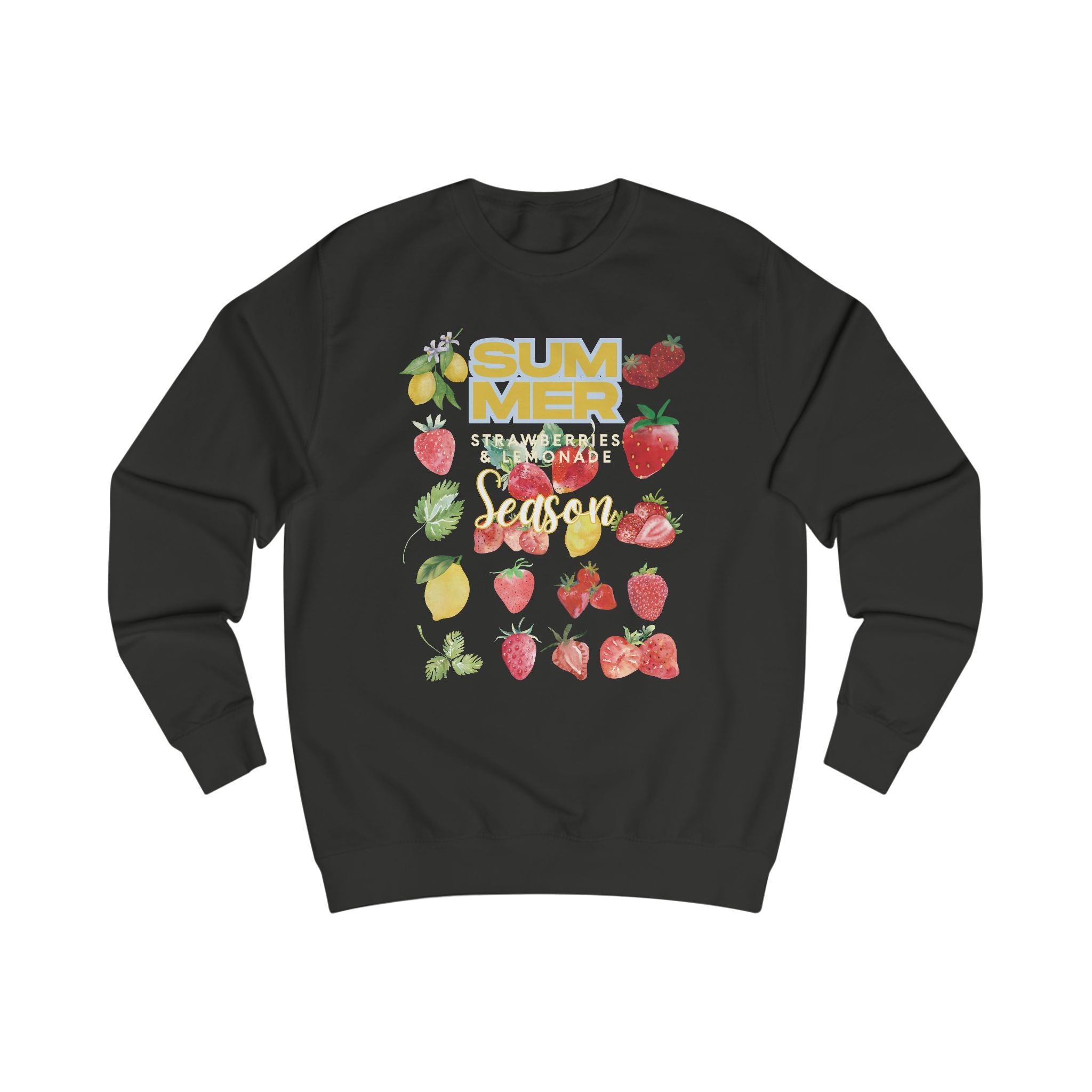 Summer Strawberries and  Lemonade Season Sweatshirt, Relaxed Fit Cozy Top, Gift for Fruit Lovers, Perfect for Casual Days, Ideal for Summer Celebrations