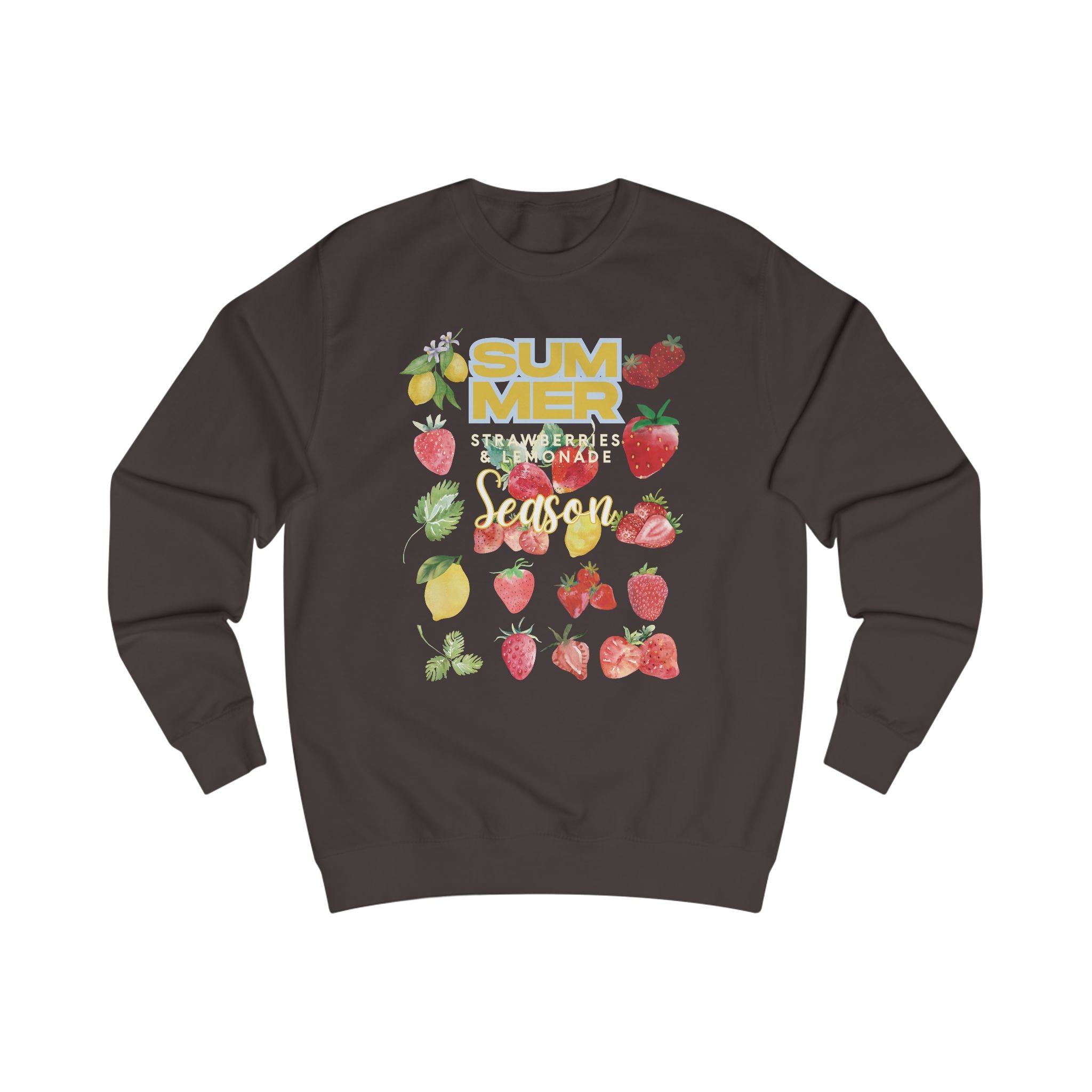 Summer Strawberries and  Lemonade Season Sweatshirt, Relaxed Fit Cozy Top, Gift for Fruit Lovers, Perfect for Casual Days, Ideal for Summer Celebrations