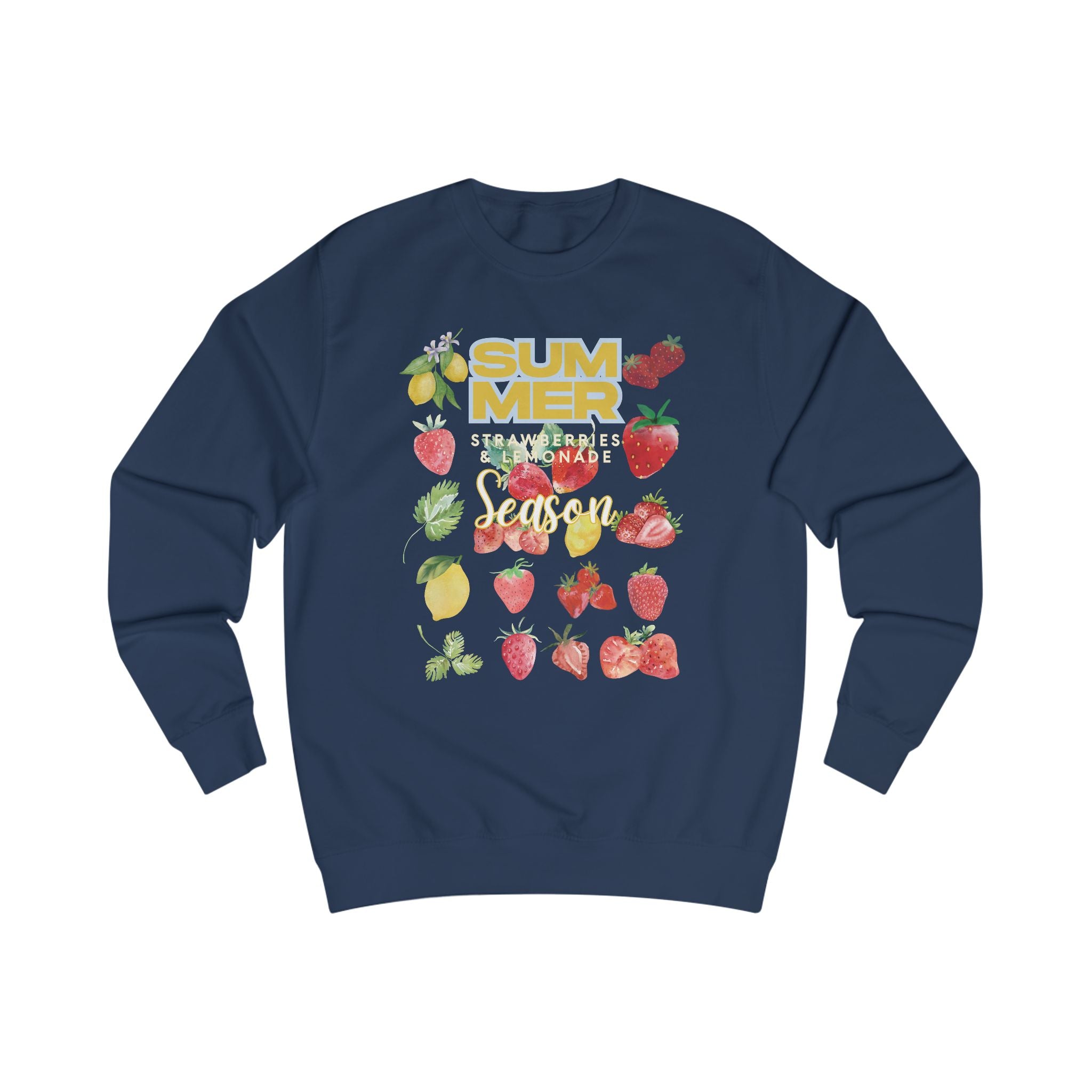 Summer Strawberries and  Lemonade Season Sweatshirt, Relaxed Fit Cozy Top, Gift for Fruit Lovers, Perfect for Casual Days, Ideal for Summer Celebrations