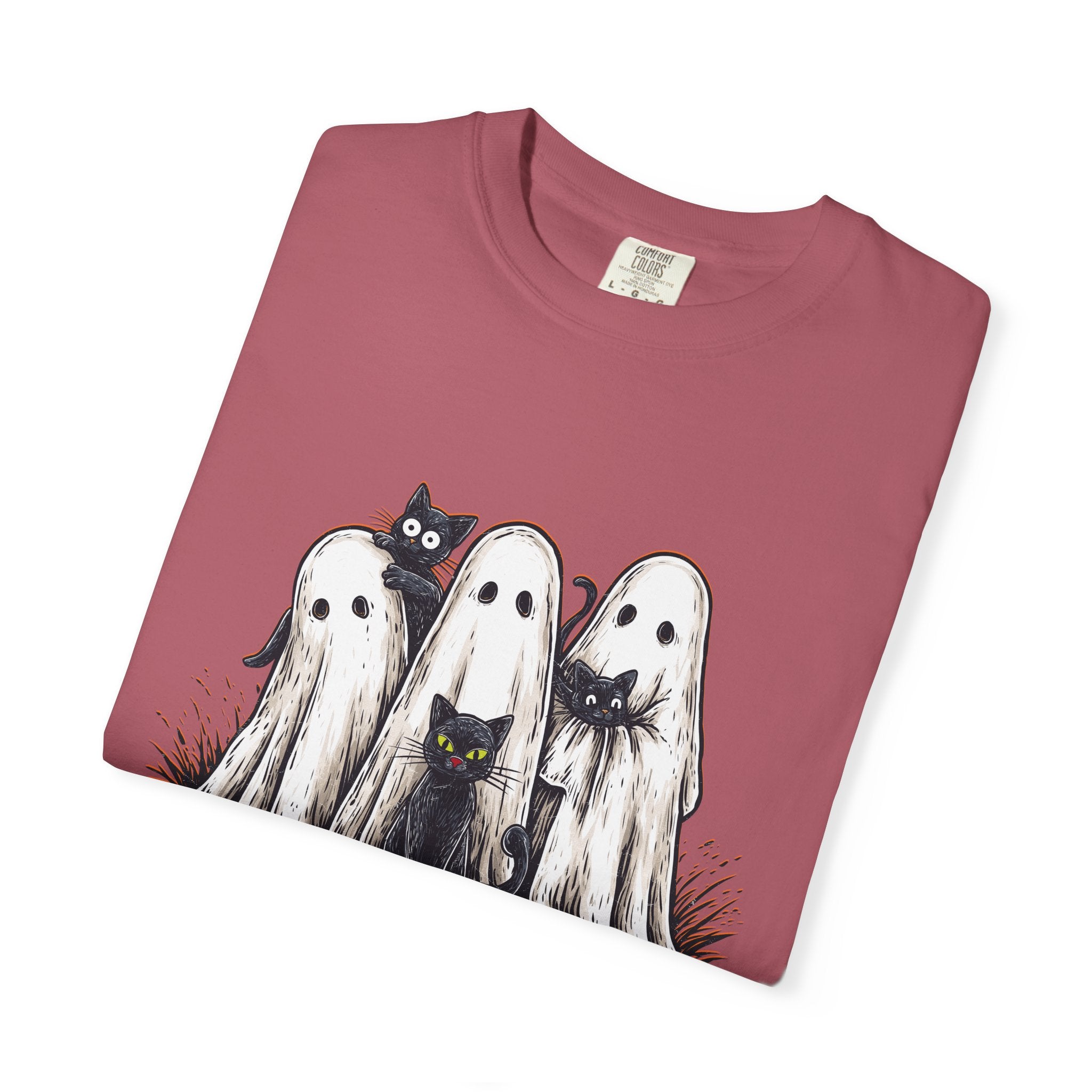 Cute Ghostly Friends T-Shirt - Vintage Style Graphic Halloween Tee