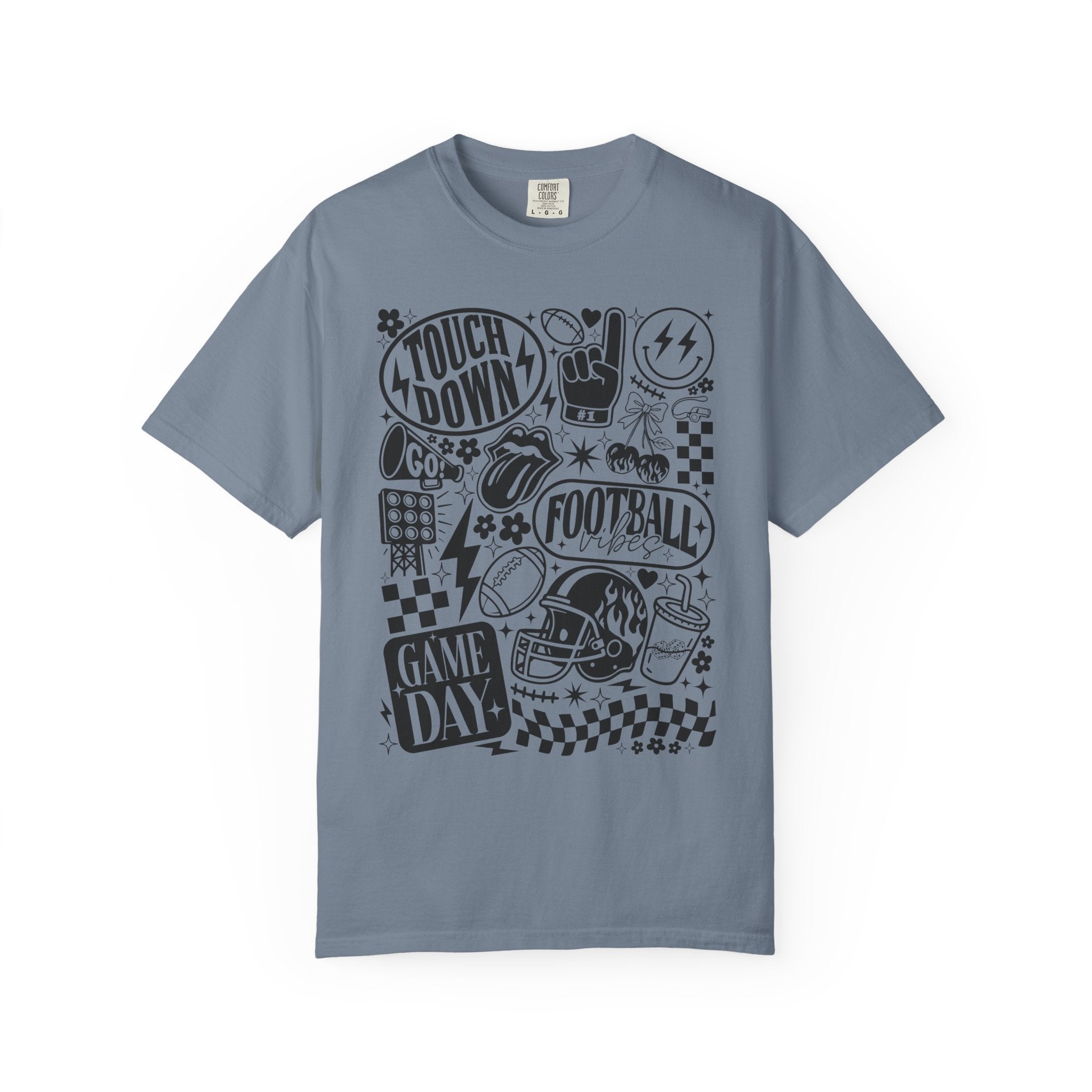 Football Game Day Comfort Colors Unisex Garment-Dyed 100% cotton T-shirtT-shirt, Unisex Sports Tee, Touchdown Apparel, Perfect for Tailgating, Gift for Sports Fans, Casual Wear