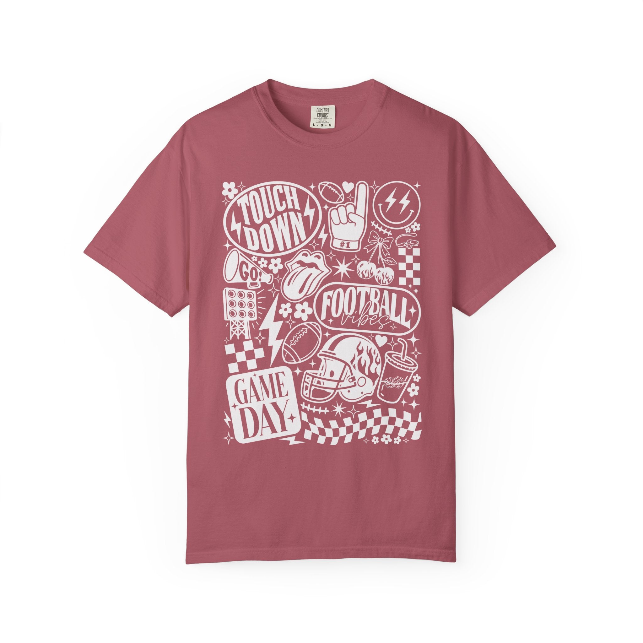 Football Season Tee Touchdown Unique Graphic Garment-Dyed 100% cotton T-Shirt